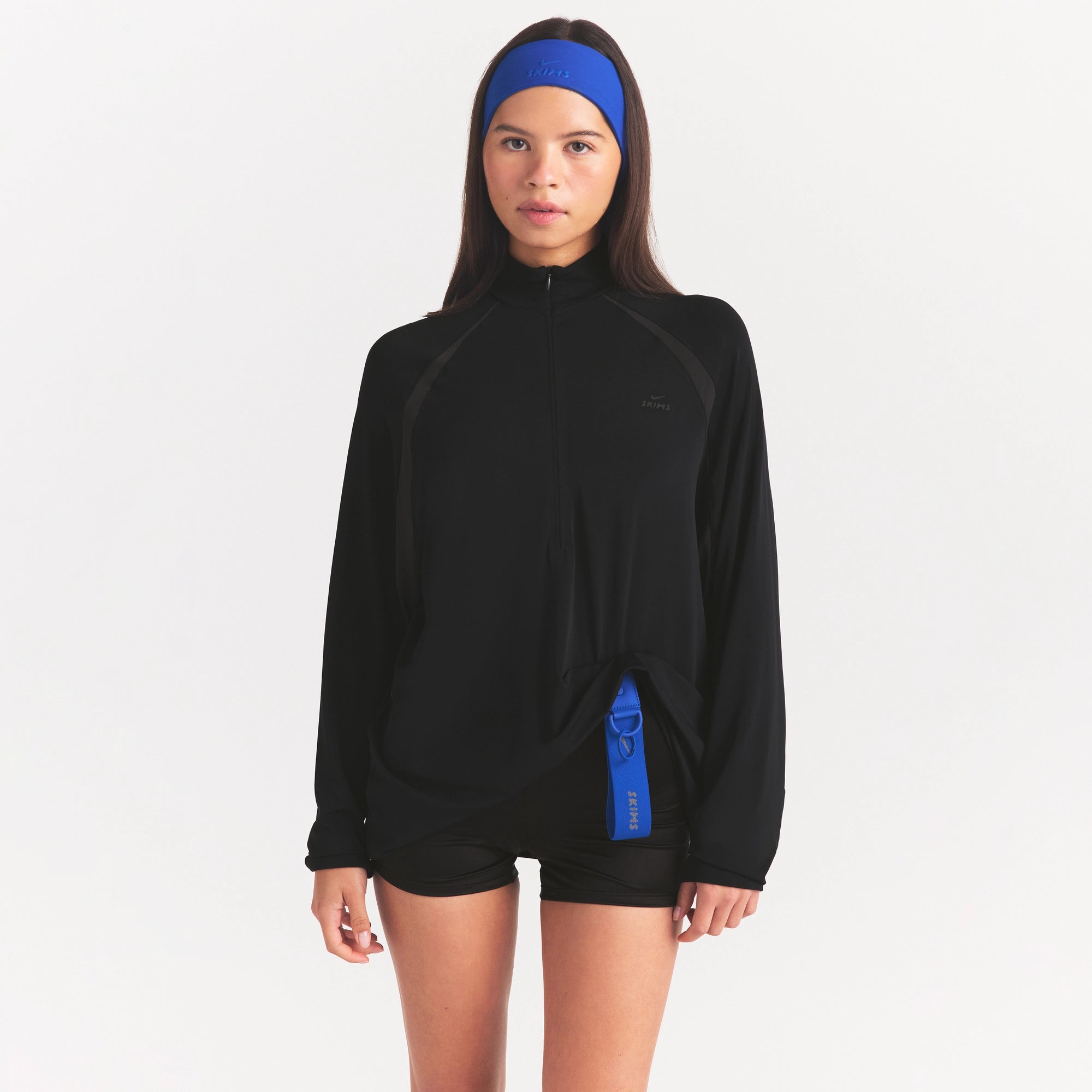 NikeSKIMS STRETCH KNIT LONG SLEEVE HALF ZIP | OBSIDIAN - Image 3