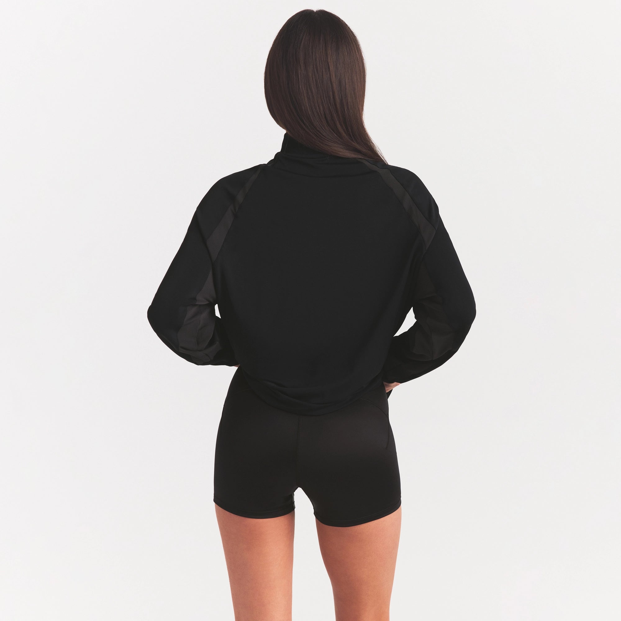 NikeSKIMS STRETCH KNIT LONG SLEEVE HALF ZIP | OBSIDIAN - Image 4