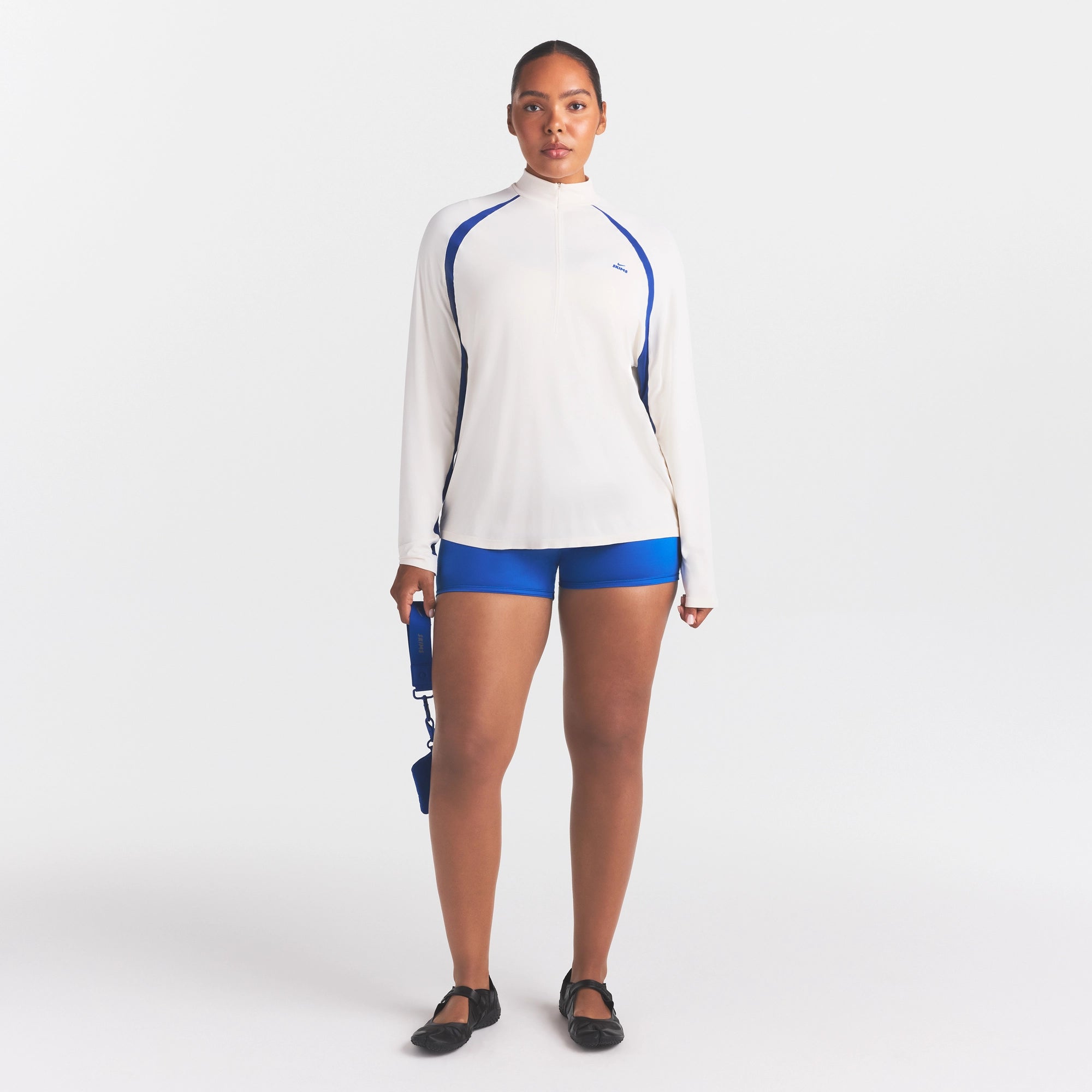 NikeSKIMS STRETCH KNIT LONG SLEEVE HALF ZIP | IVORY - Image 4