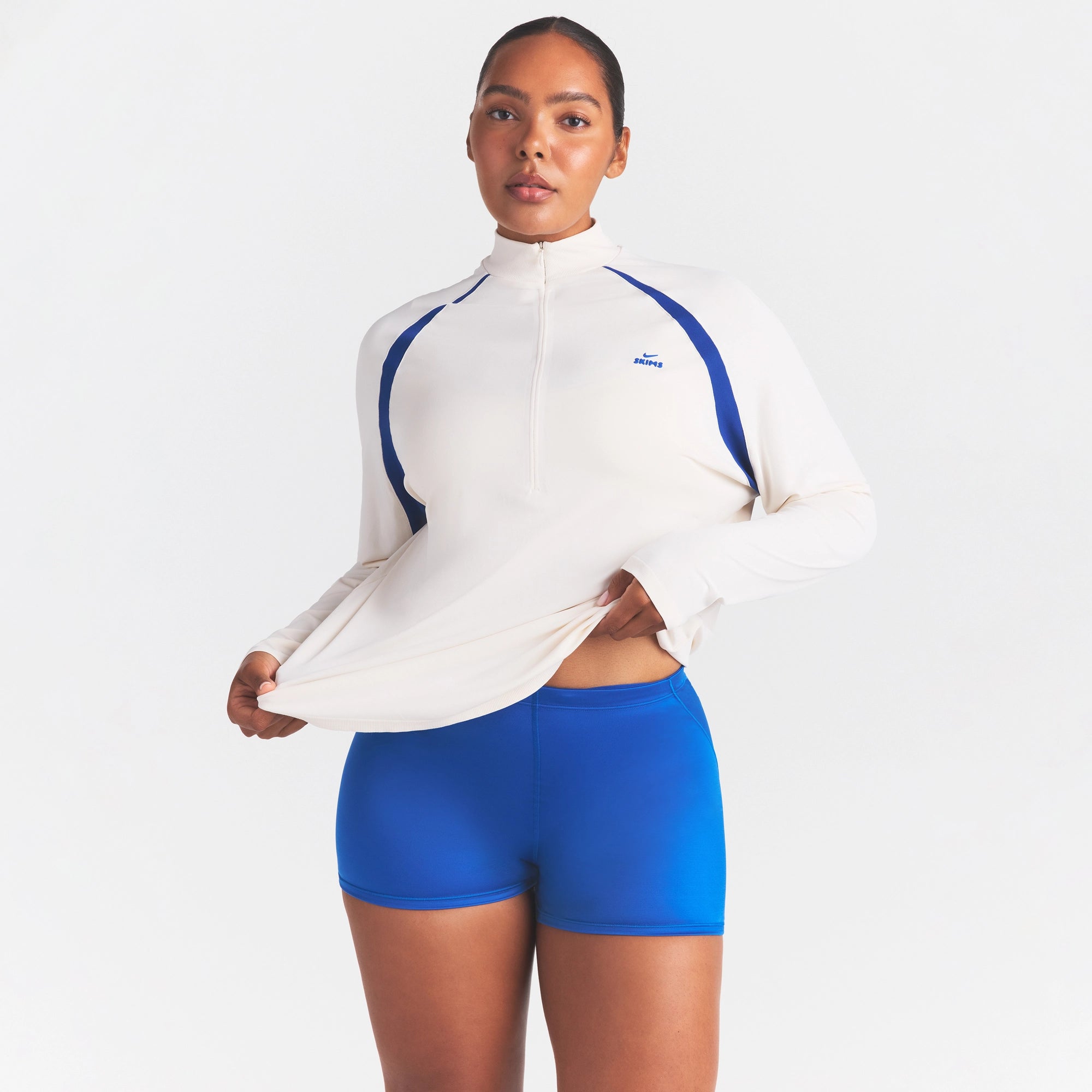 NikeSKIMS STRETCH KNIT LONG SLEEVE HALF ZIP | IVORY - Image 2