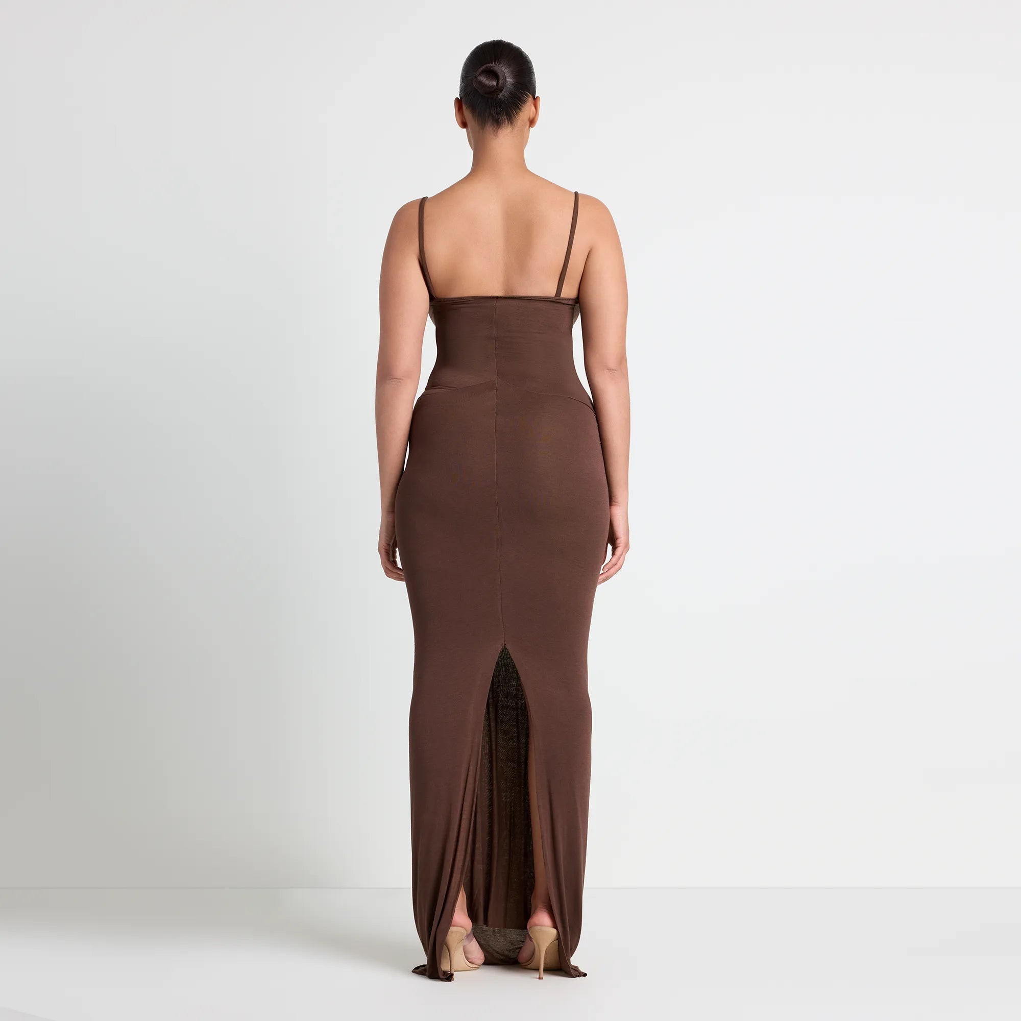VETTESE X SKIMS SHEER MODAL LONG DRESS | COCOA - Image 5