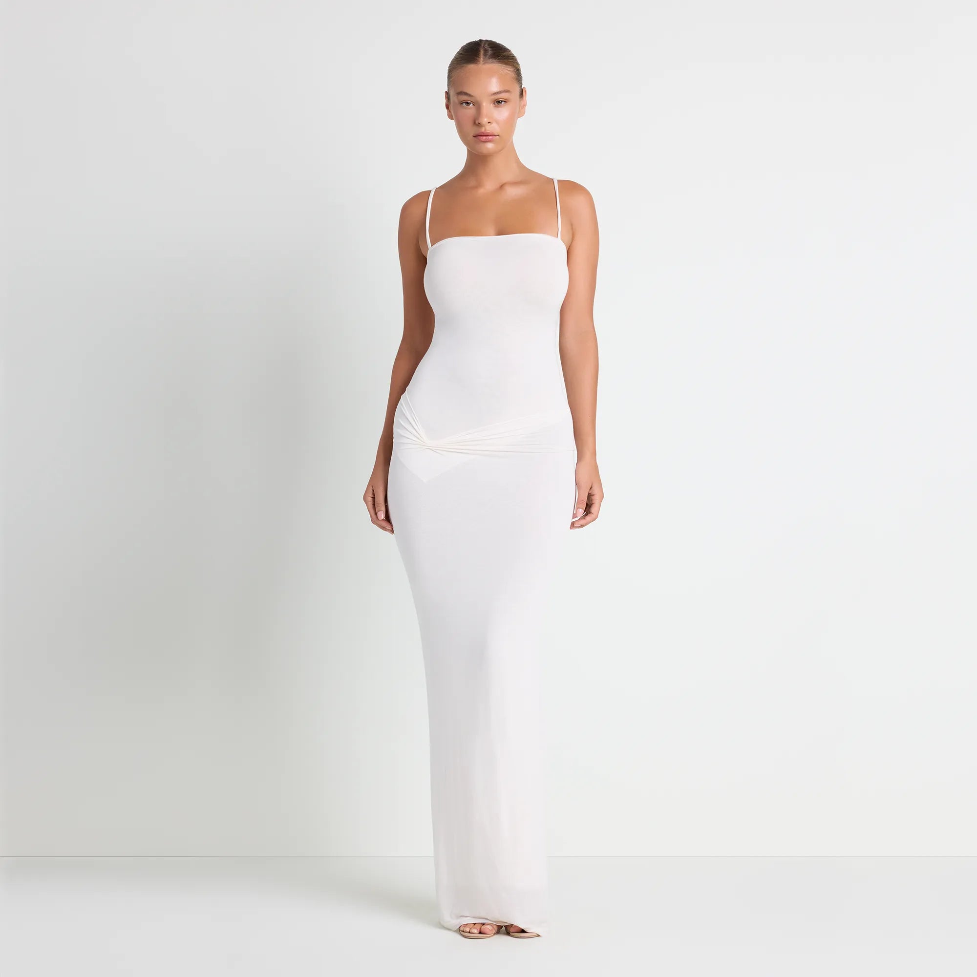 VETTESE X SKIMS SHEER MODAL LONG DRESS | ECRU - Image 2