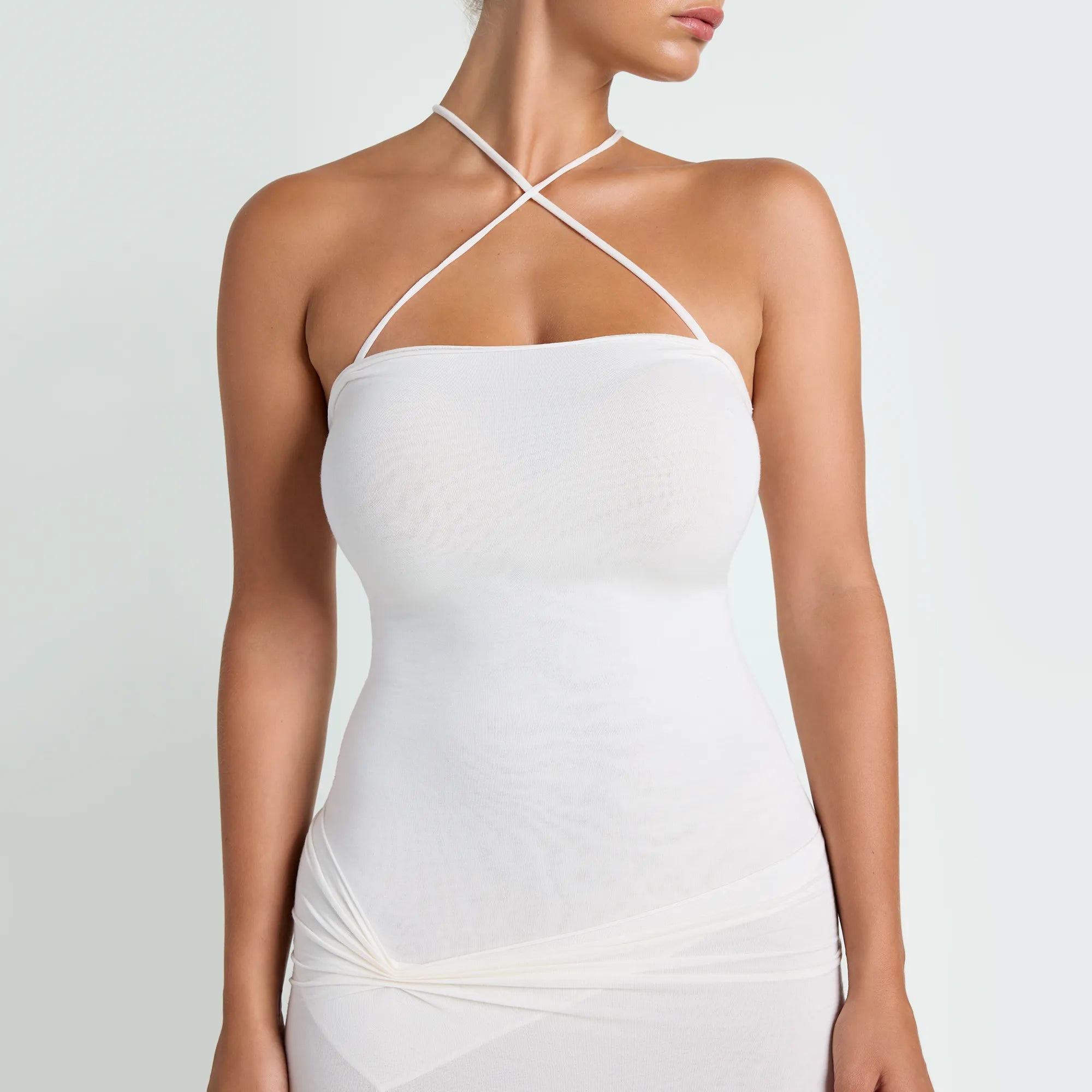 VETTESE X SKIMS SHEER MODAL LONG DRESS | ECRU - Image 3