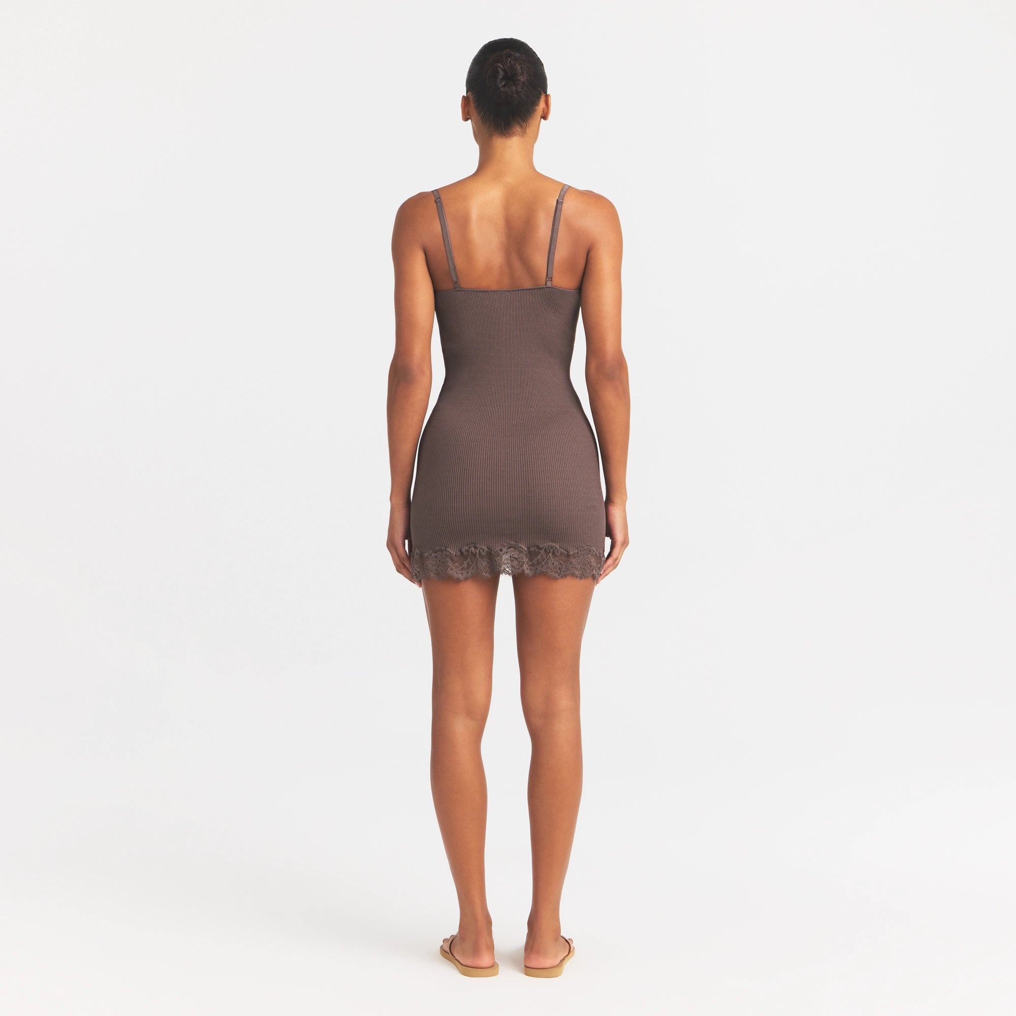 RIB KNIT LACE MINI DRESS | AMETHYST - Image 4