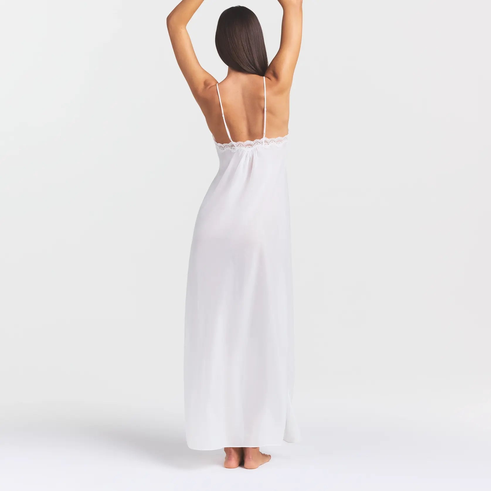 VOILE SLEEP LONG DRESS | SNOW - Image 5