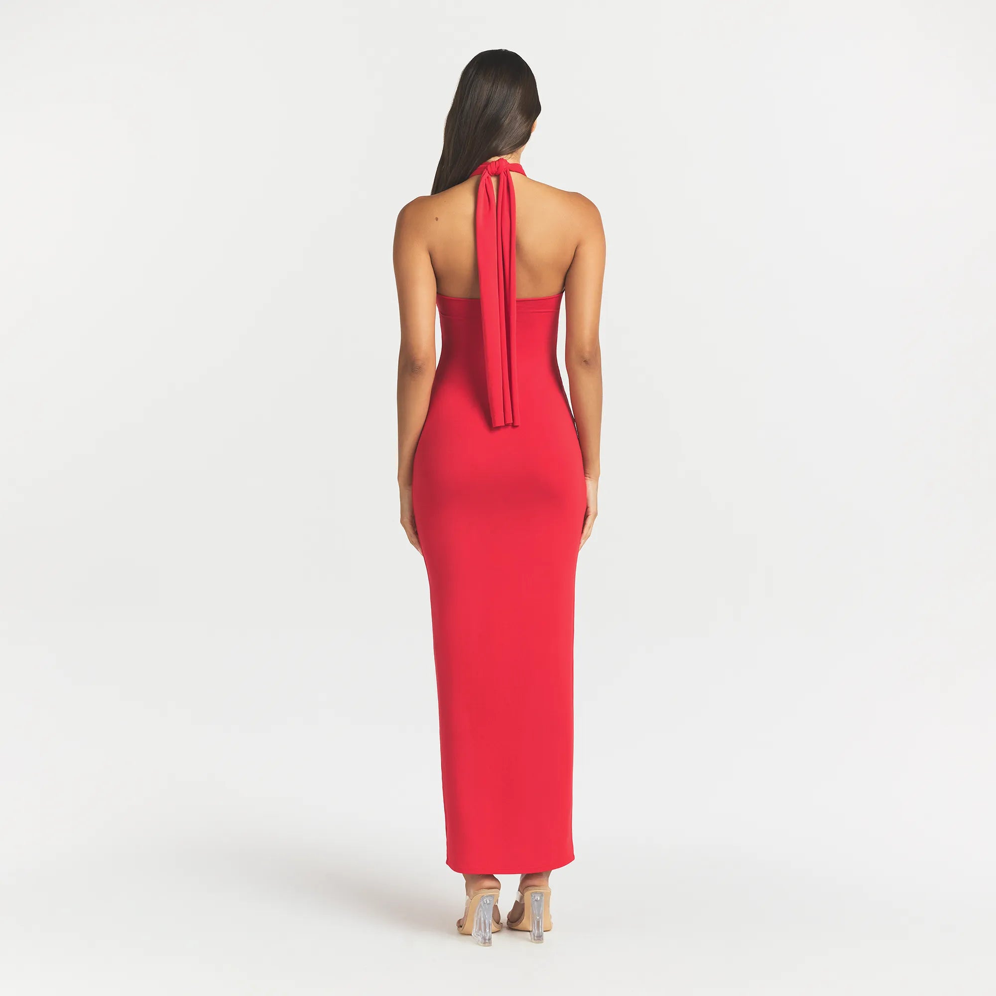 SMOOTH LAYERS CONVERTIBLE LONG DRESS | CARMINE - Image 5