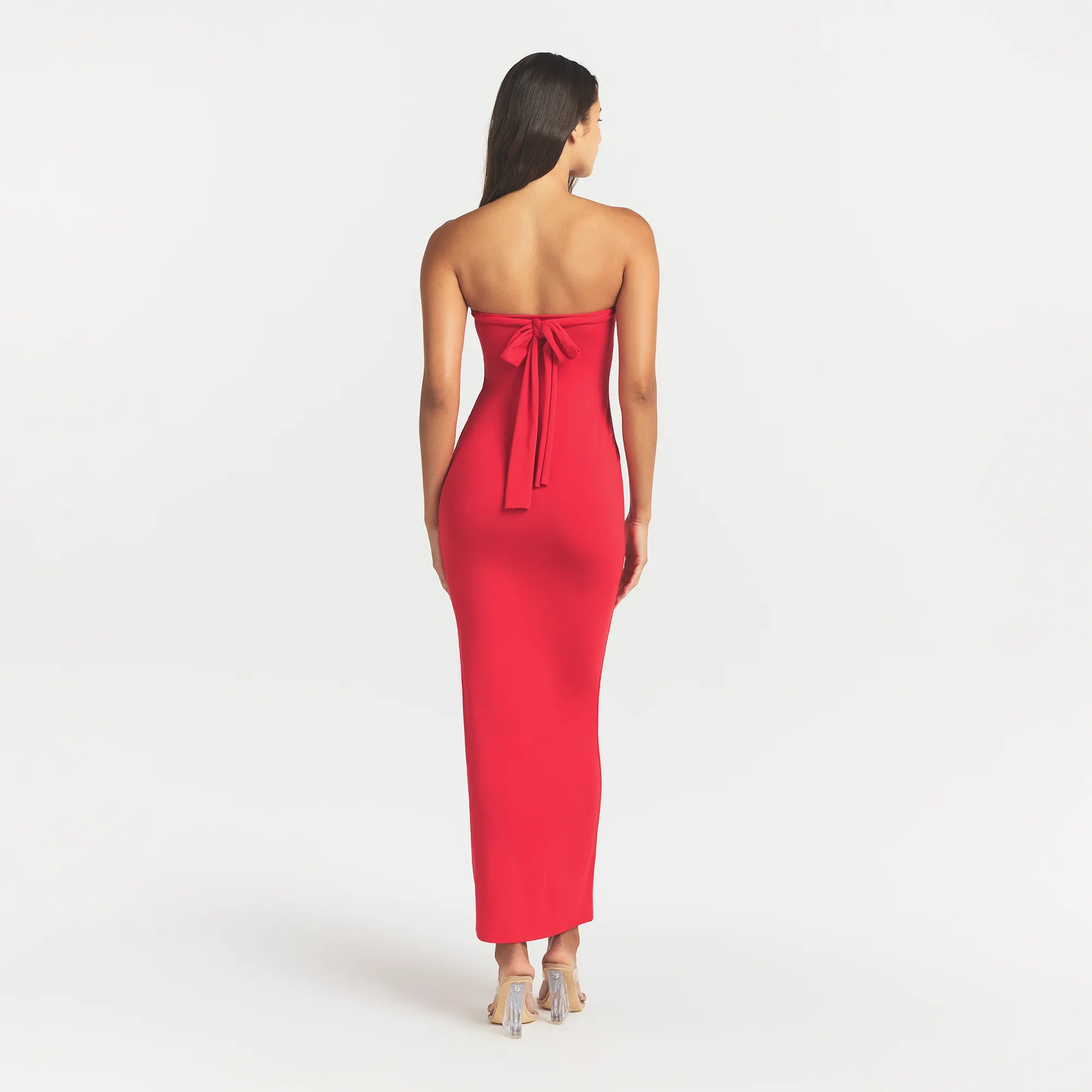 SMOOTH LAYERS CONVERTIBLE LONG DRESS | CARMINE - Image 4