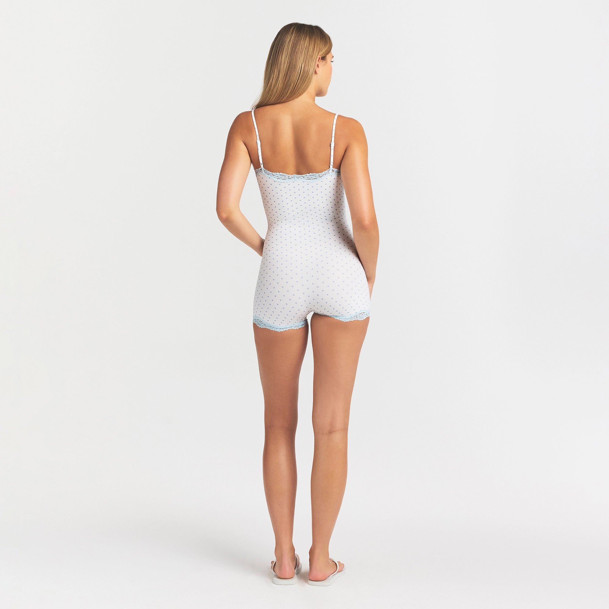 FITS EVERYBODY LACE ONESIE | SLATE PIN DOT PRINT - Image 5