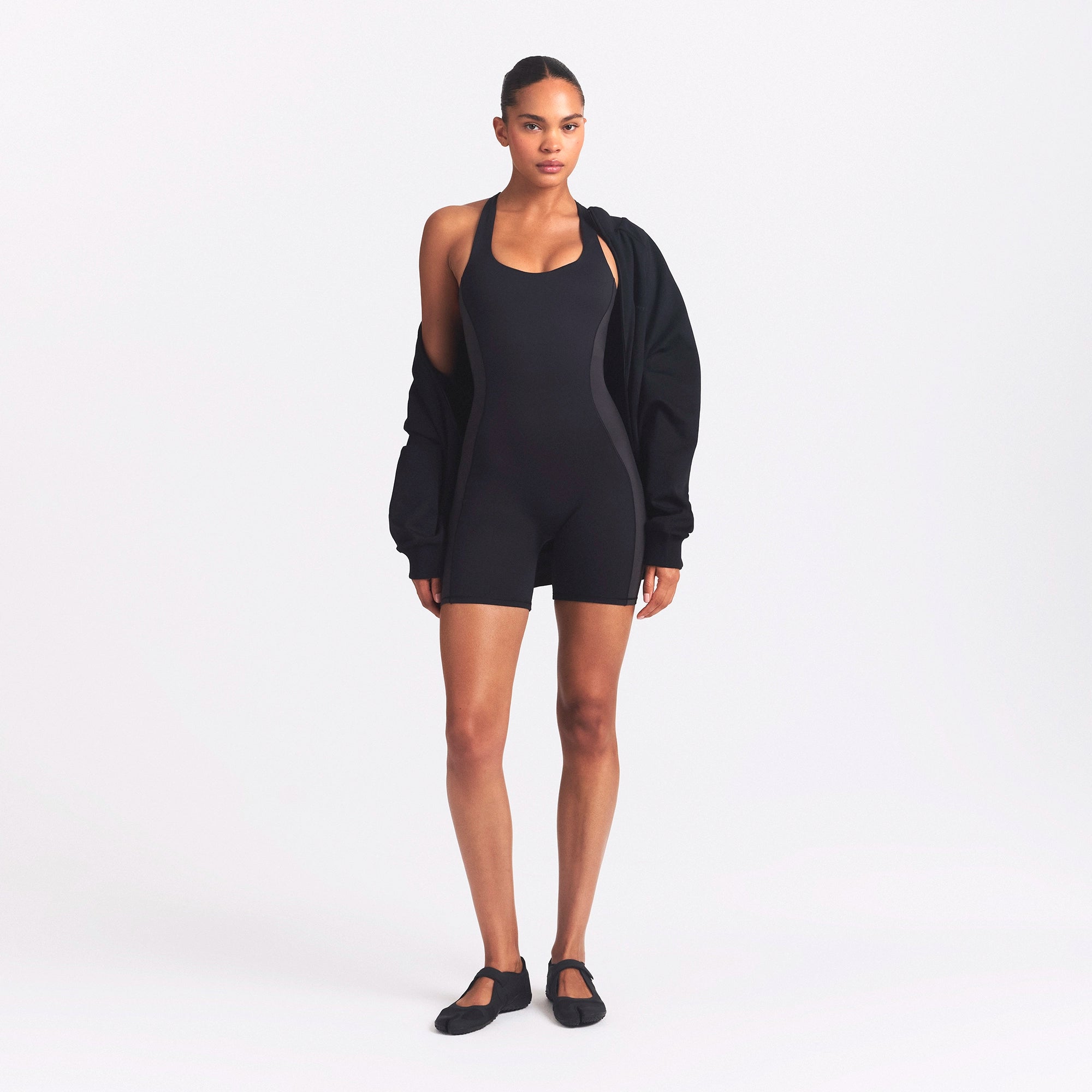 NikeSKIMS MATTE SHINE MIX RACERBACK 5 ONE PIECE | OBSIDIAN AND IGNEOUS - Image 2