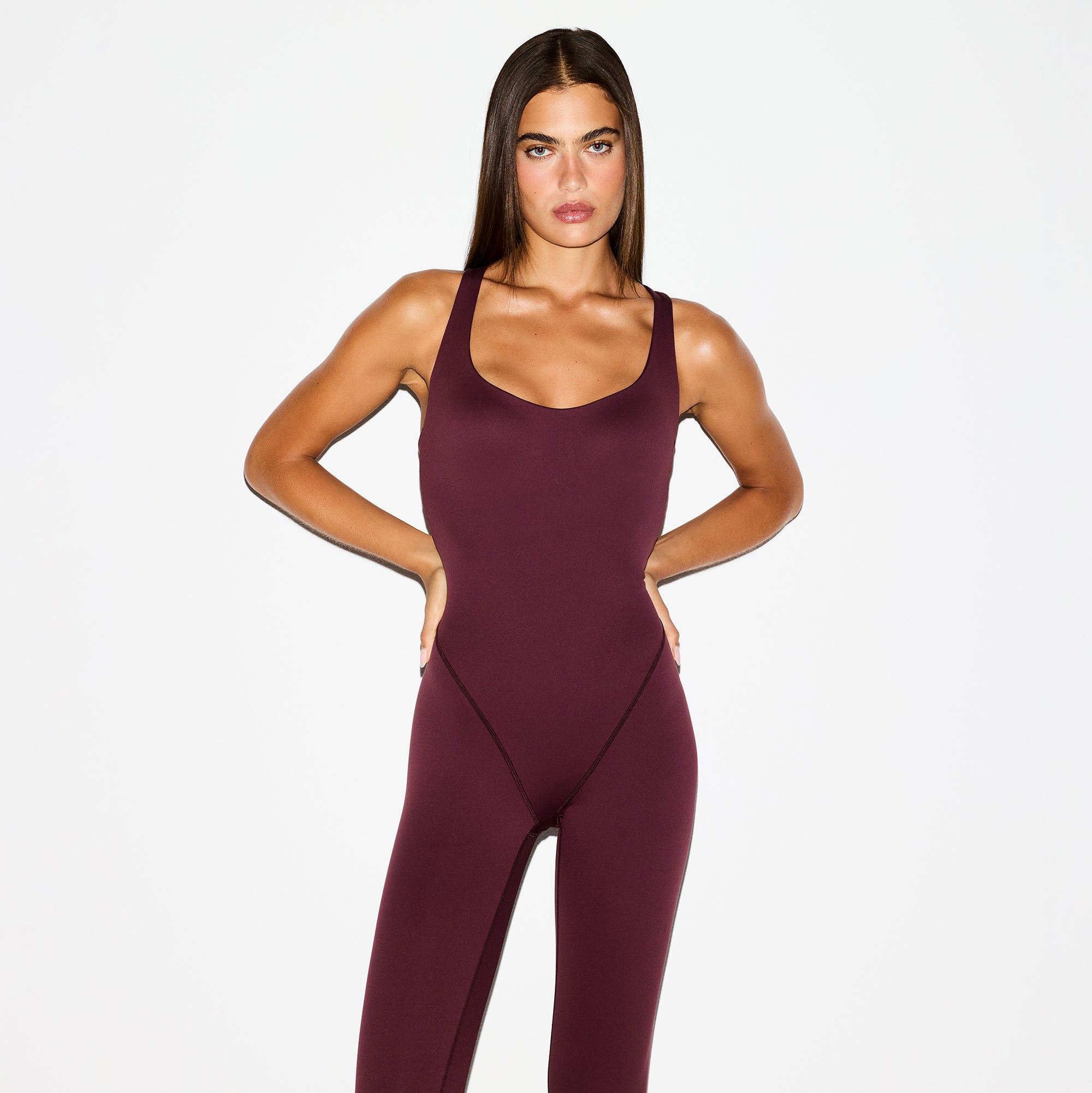 NikeSKIMS MATTE RACER LONG ONE PIECE | CURRANT - Image 3