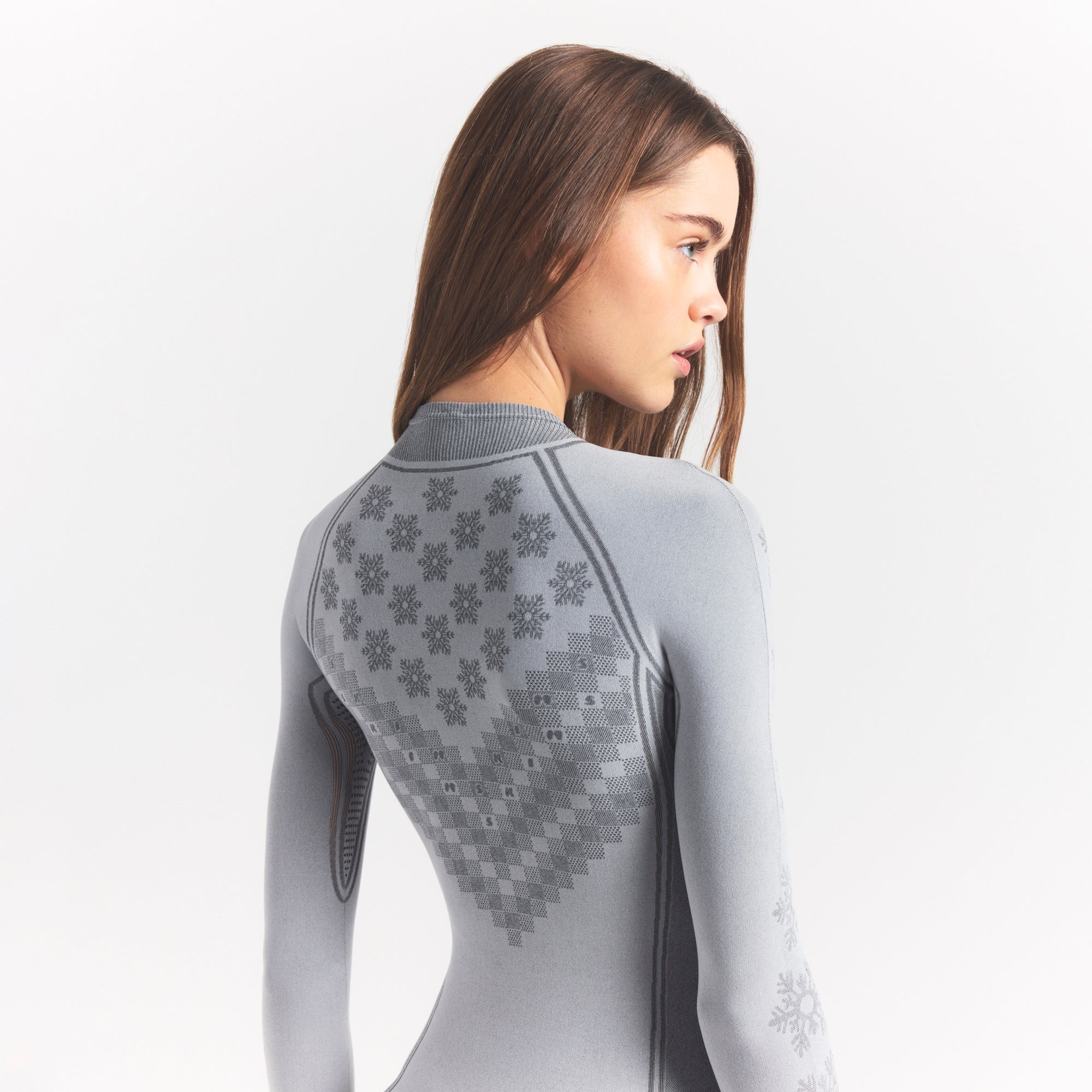 SKIMS FIRST LAYERS HALF ZIP ONESIE | MIRROR WINTER FAIR ISLE - Image 3