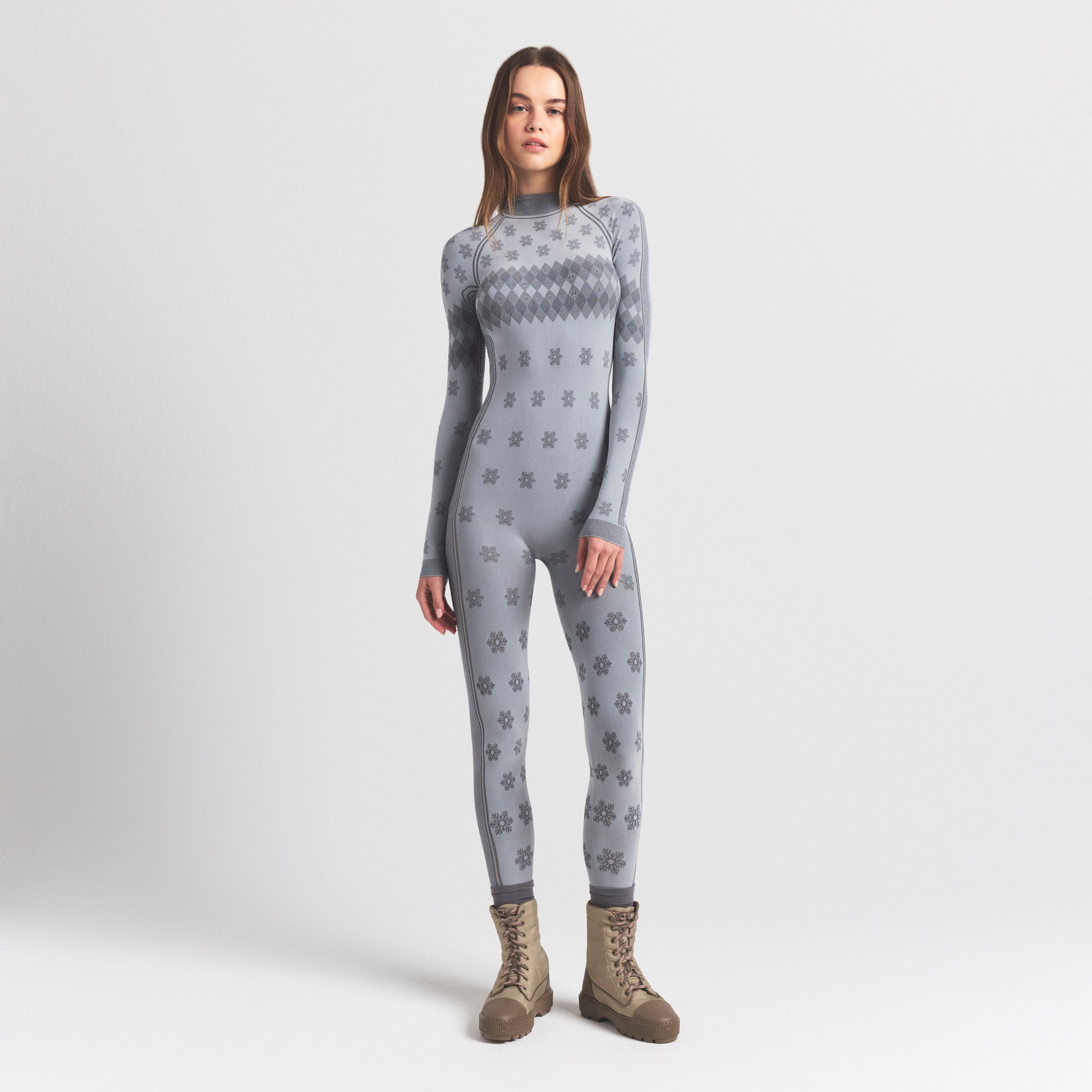 SKIMS FIRST LAYERS TURTLENECK CATSUIT | MIRROR WINTER FAIR ISLE - Image 4