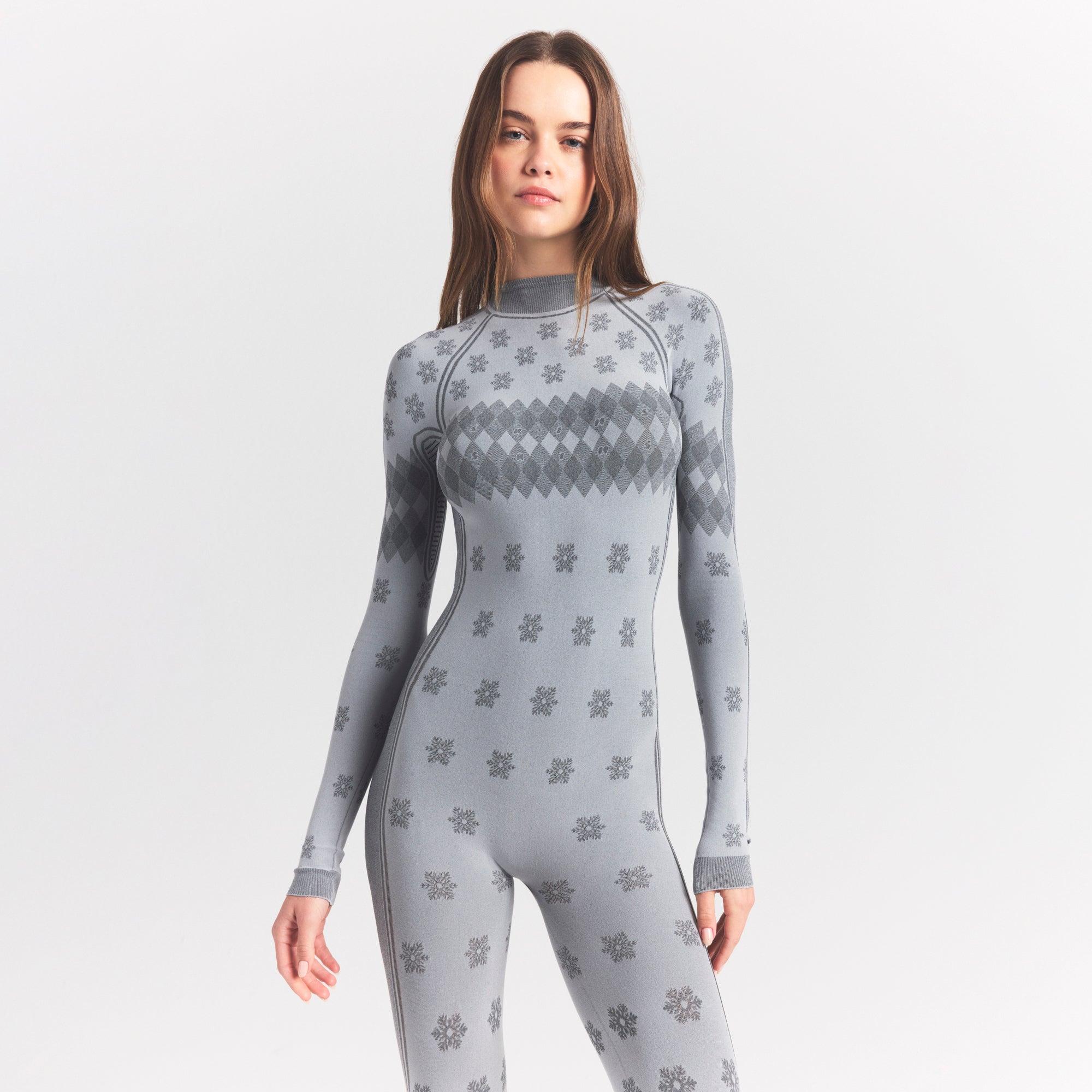 SKIMS FIRST LAYERS TURTLENECK CATSUIT | MIRROR WINTER FAIR ISLE - Image 5