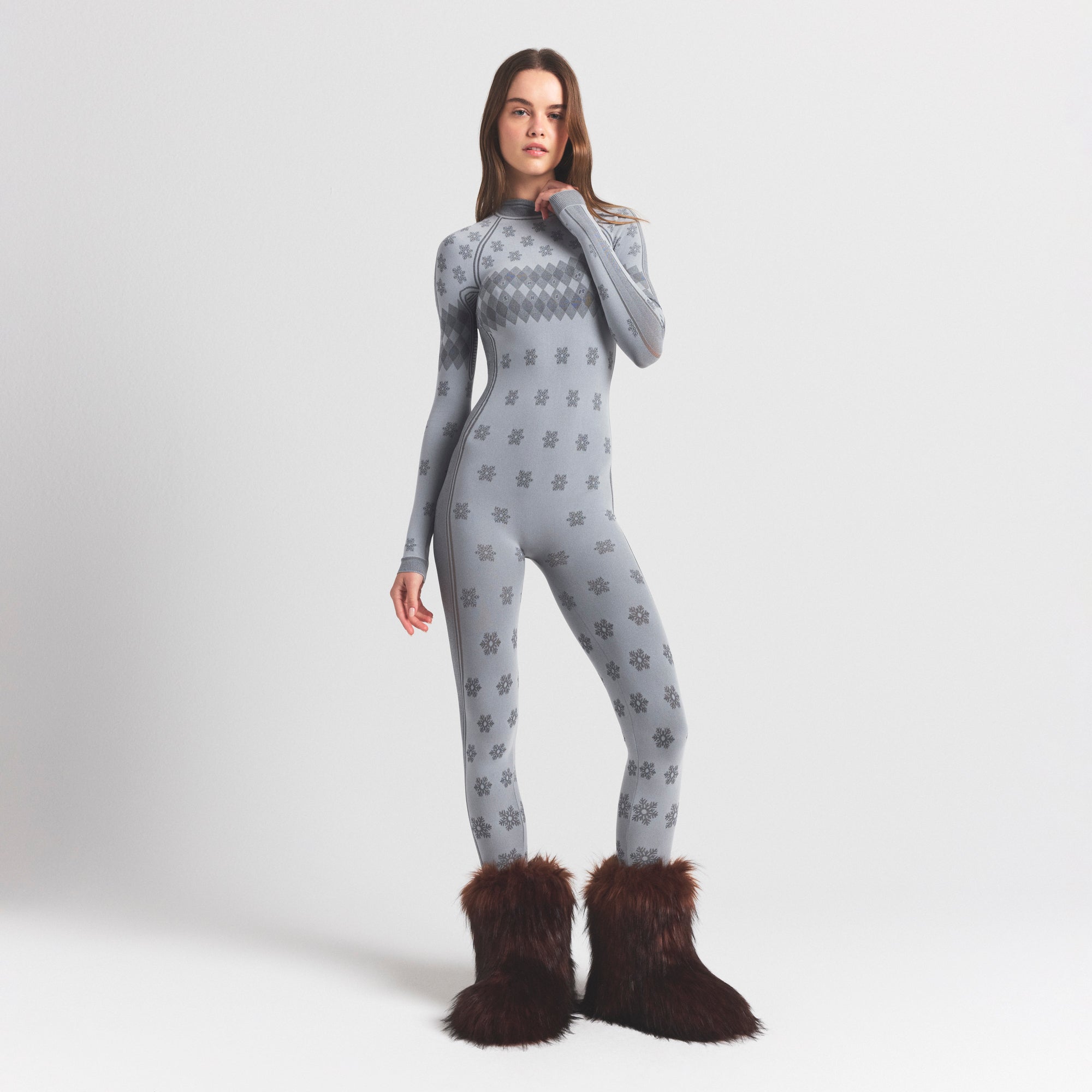 SKIMS FIRST LAYERS TURTLENECK CATSUIT | MIRROR WINTER FAIR ISLE - Image 2