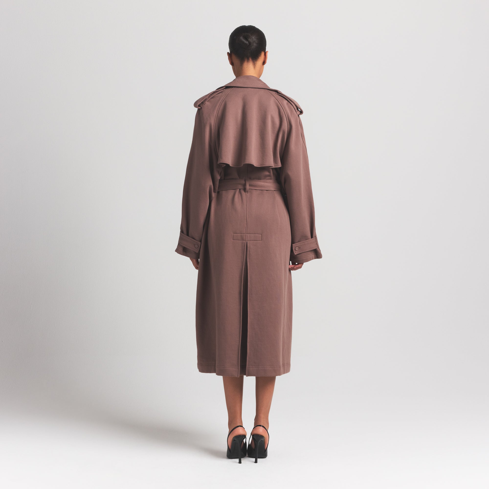 BOYFRIEND FLEECE OVERSIZED TRENCH COAT | UMBER - Image 5