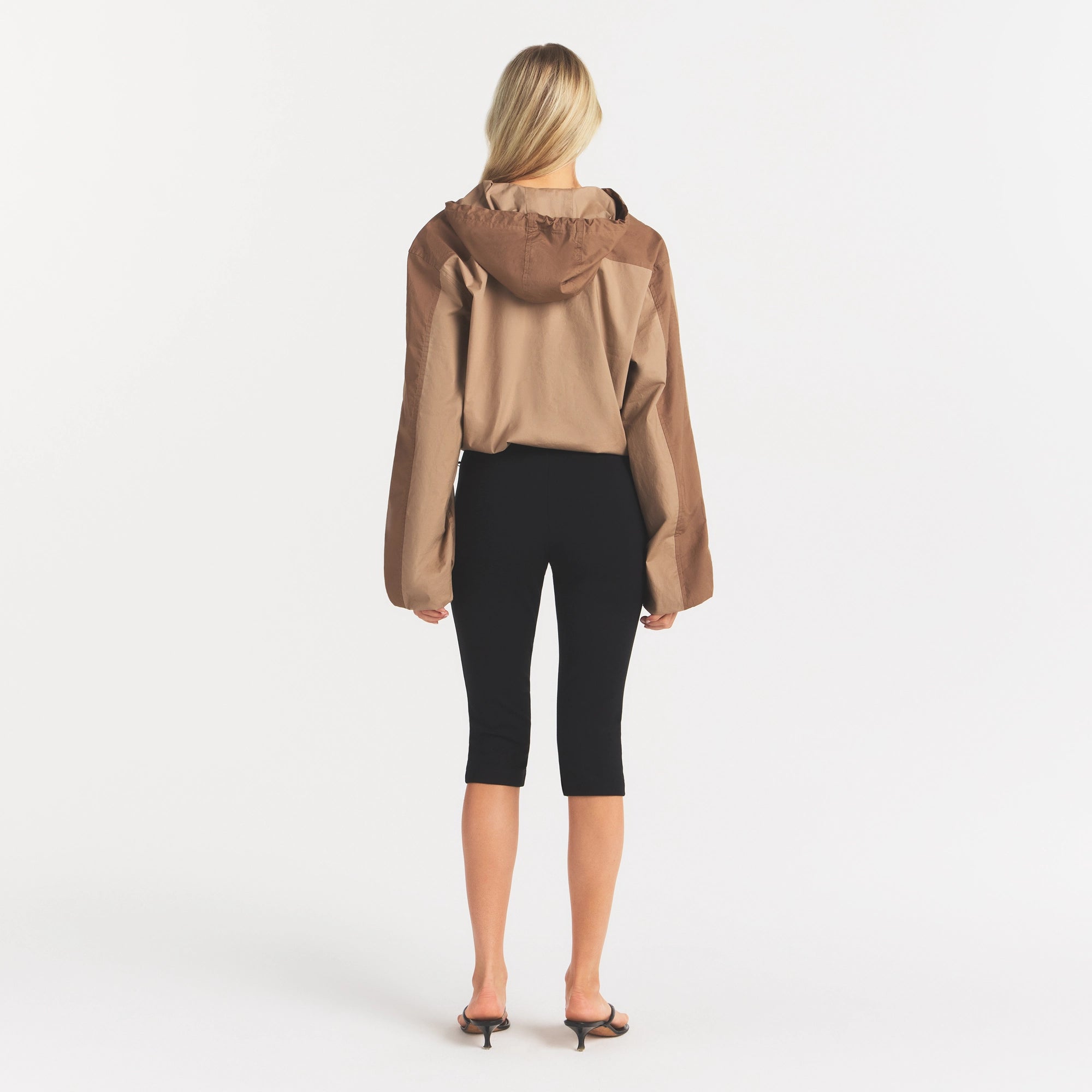 WOVEN COTTON HALF ZIP PULLOVER | DESERT - Image 5