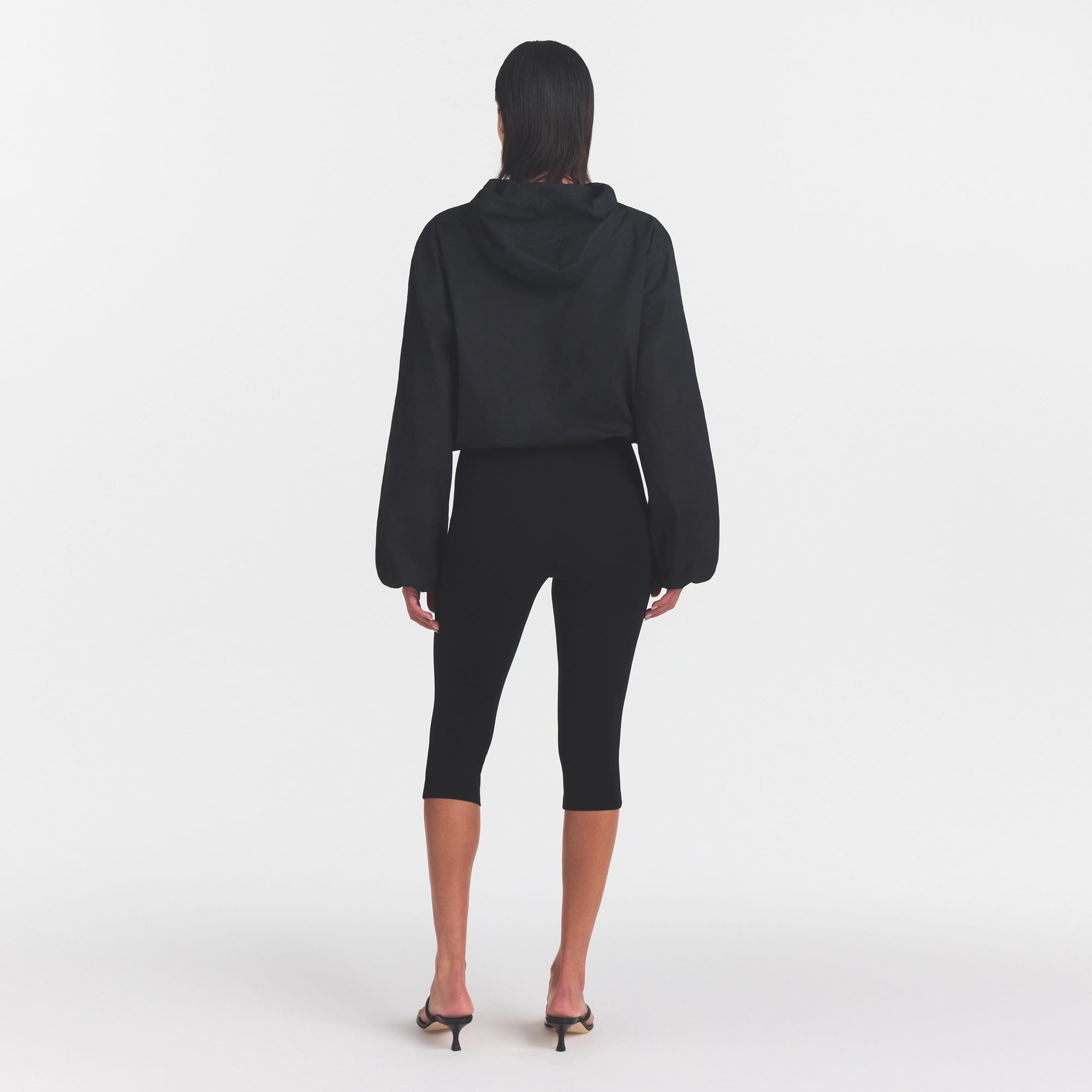 WOVEN COTTON HALF ZIP PULLOVER | ONYX - Image 6