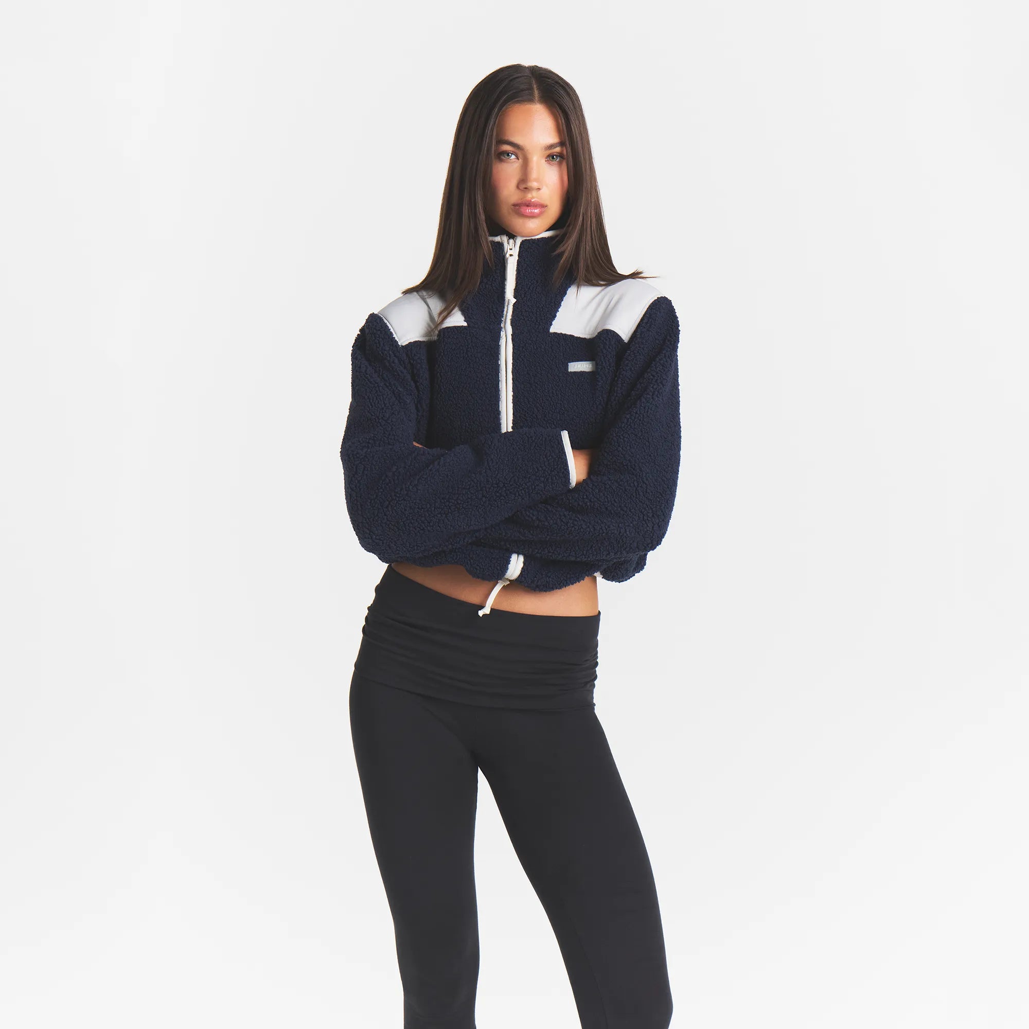 TEDDY BOXY ZIP UP JACKET | NAVY - Image 4