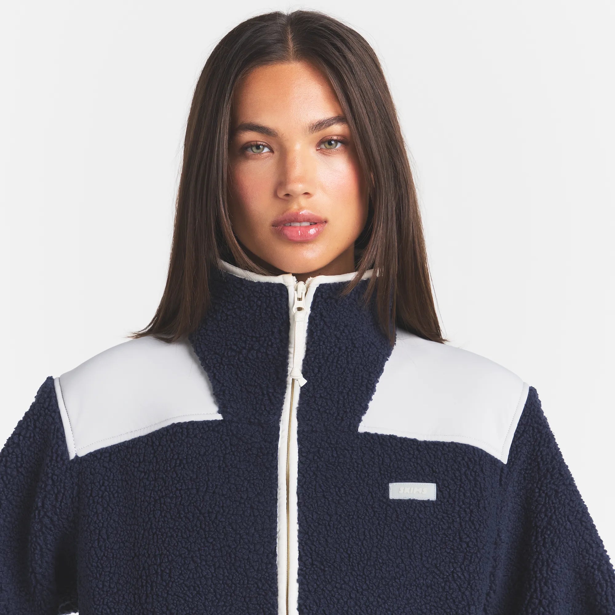 TEDDY BOXY ZIP UP JACKET | NAVY - Image 3