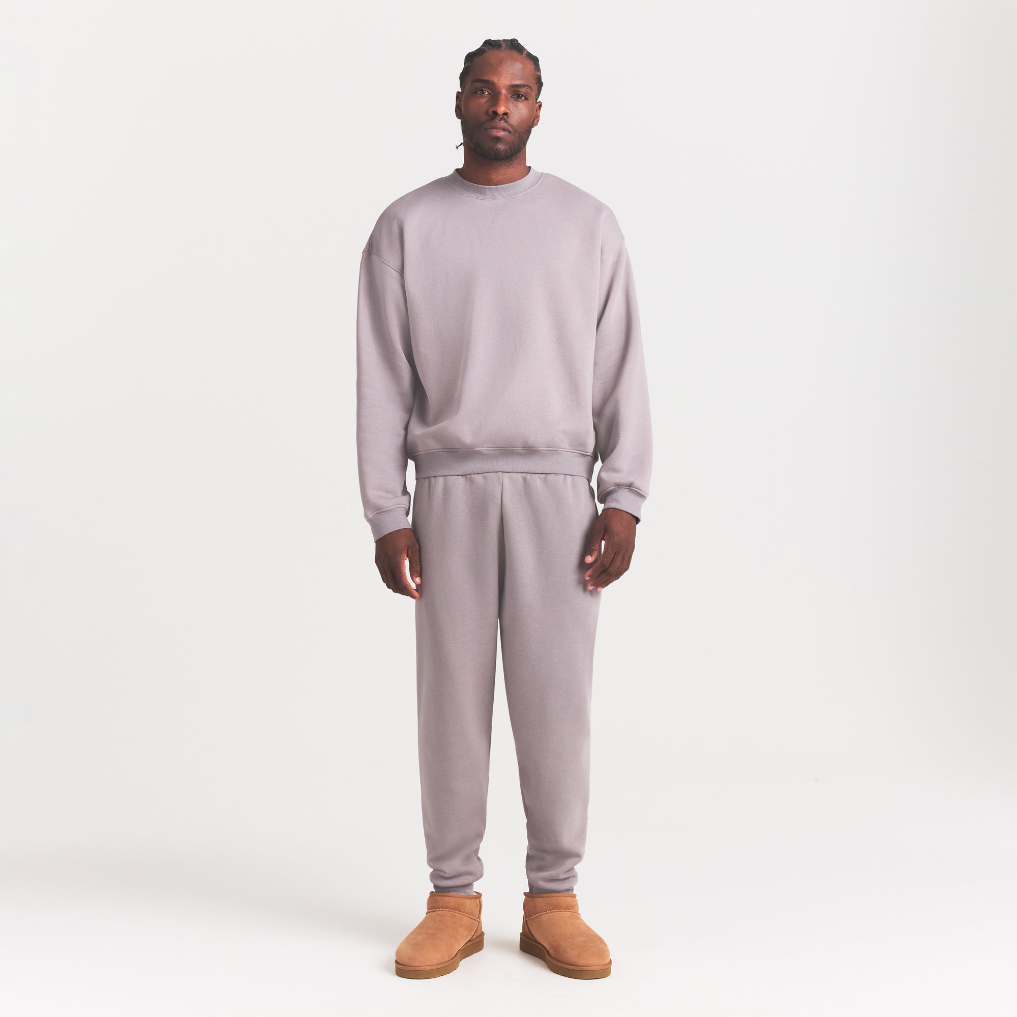FLEECE LOUNGE MENS RELAXED HIGH CREWNECK | SHADOW - Image 2