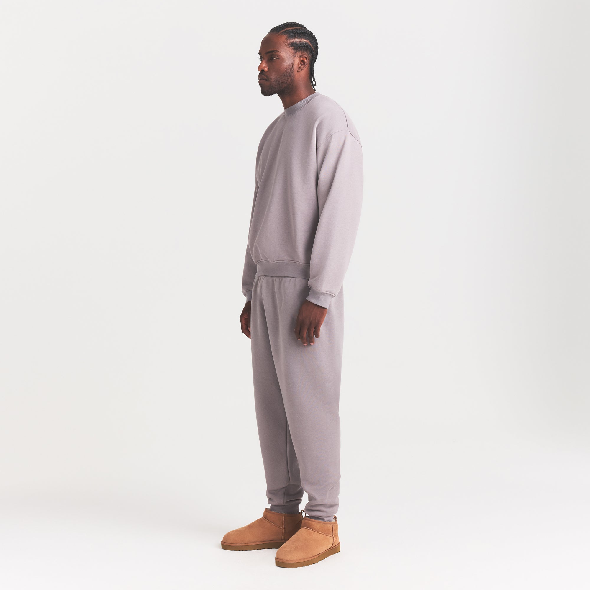 FLEECE LOUNGE MENS RELAXED HIGH CREWNECK | SHADOW - Image 3