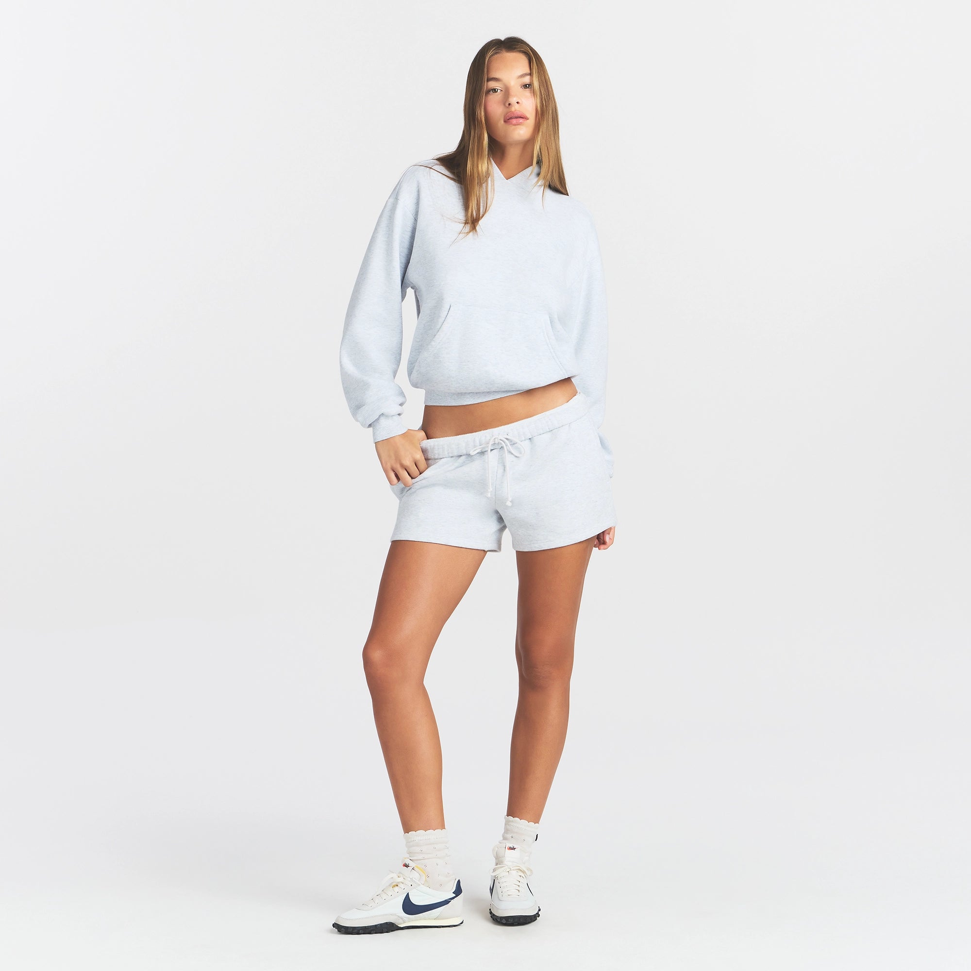 COTTON FLEECE CLASSIC HOODIE | LIGHT HEATHER GREY - Image 2