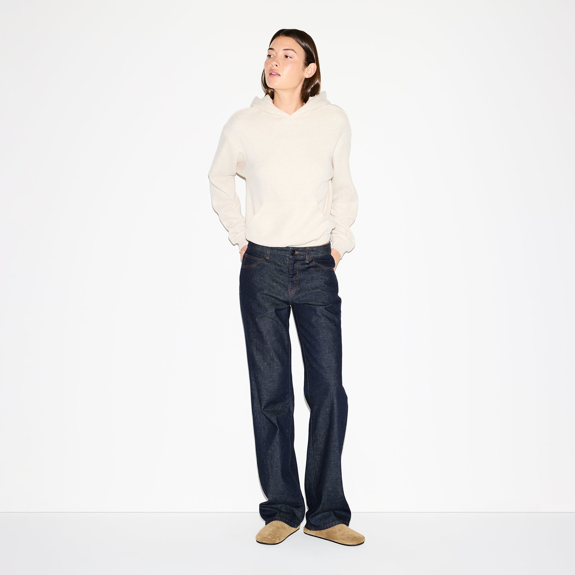 COTTON FLEECE CLASSIC HOODIE | OATMEAL HEATHER - Image 2