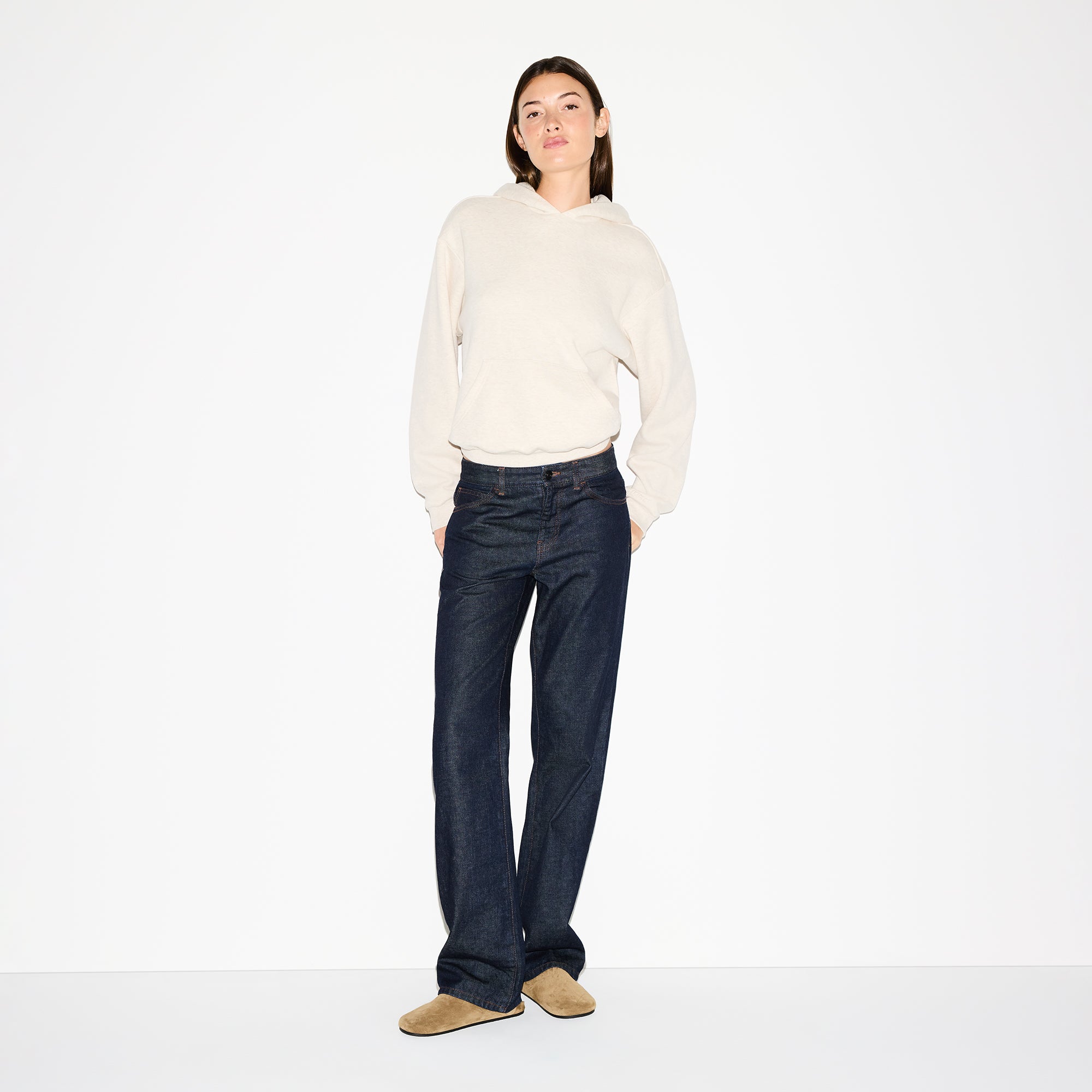 COTTON FLEECE CLASSIC HOODIE | OATMEAL HEATHER - Image 4