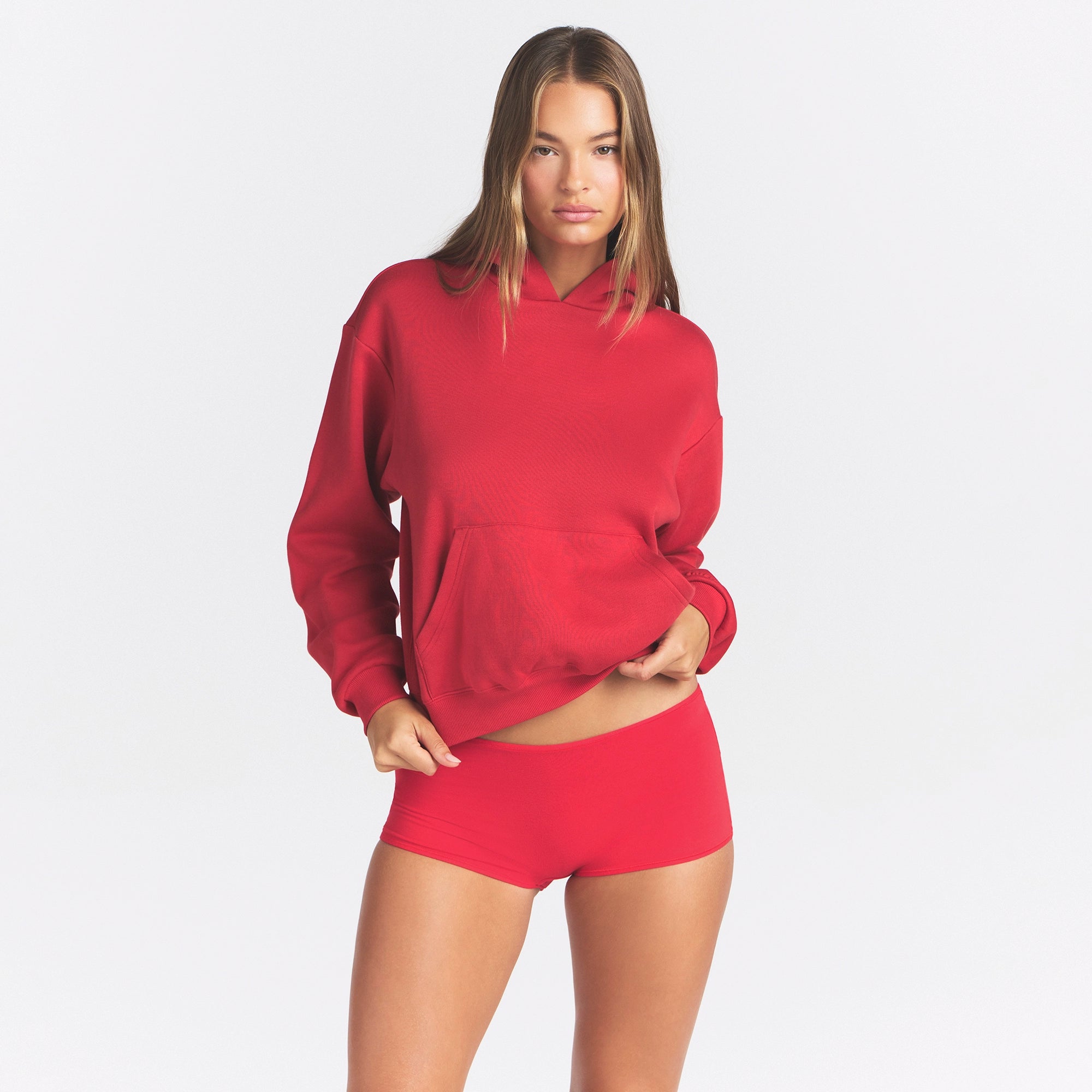 COTTON FLEECE CLASSIC HOODIE | WASHED RED - Image 3