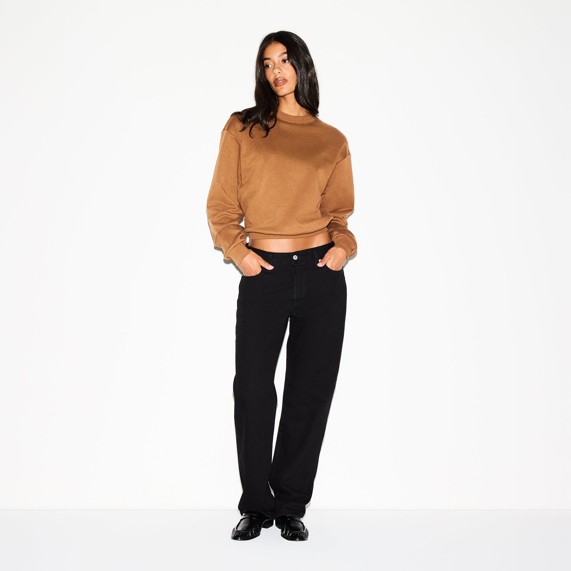 COTTON FLEECE CLASSIC CREWNECK | BISON - Image 2