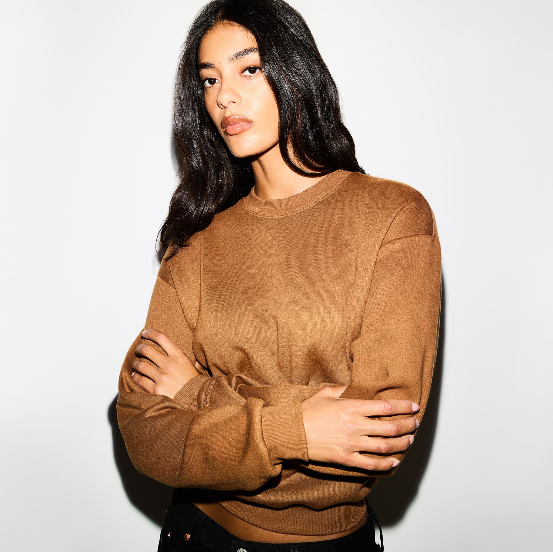 COTTON FLEECE CLASSIC CREWNECK | BISON - Image 3