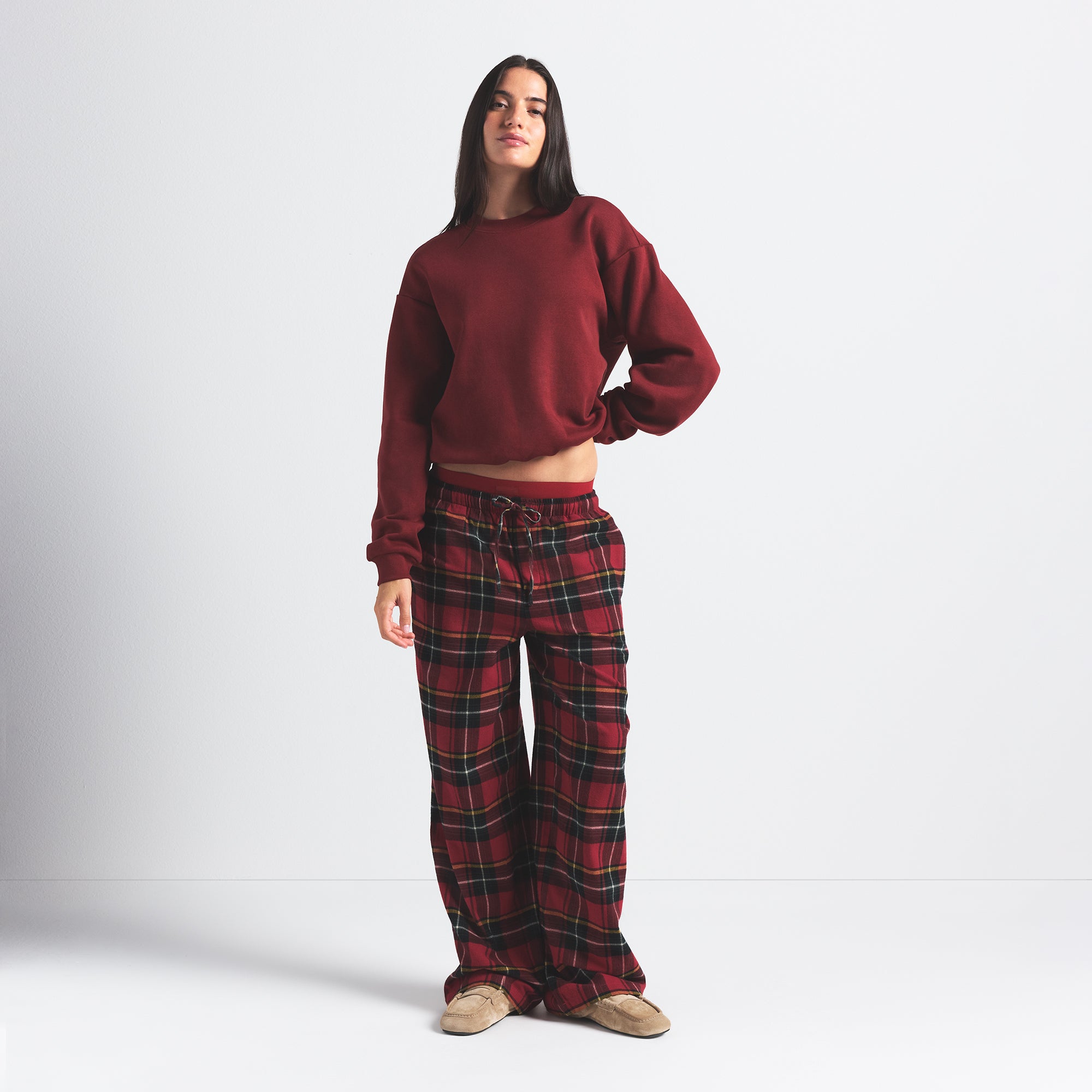 COTTON FLEECE CLASSIC CREWNECK | MERLOT - Image 2