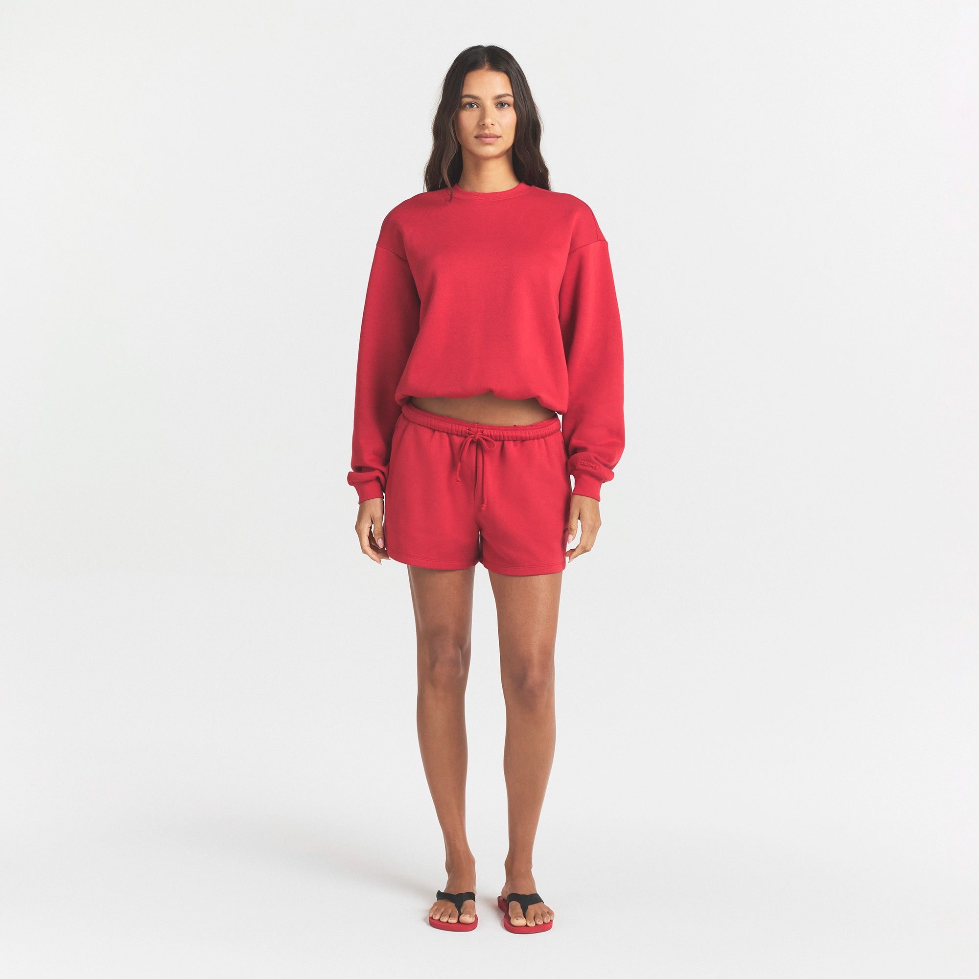 COTTON FLEECE CLASSIC CREWNECK | WASHED RED - Image 2