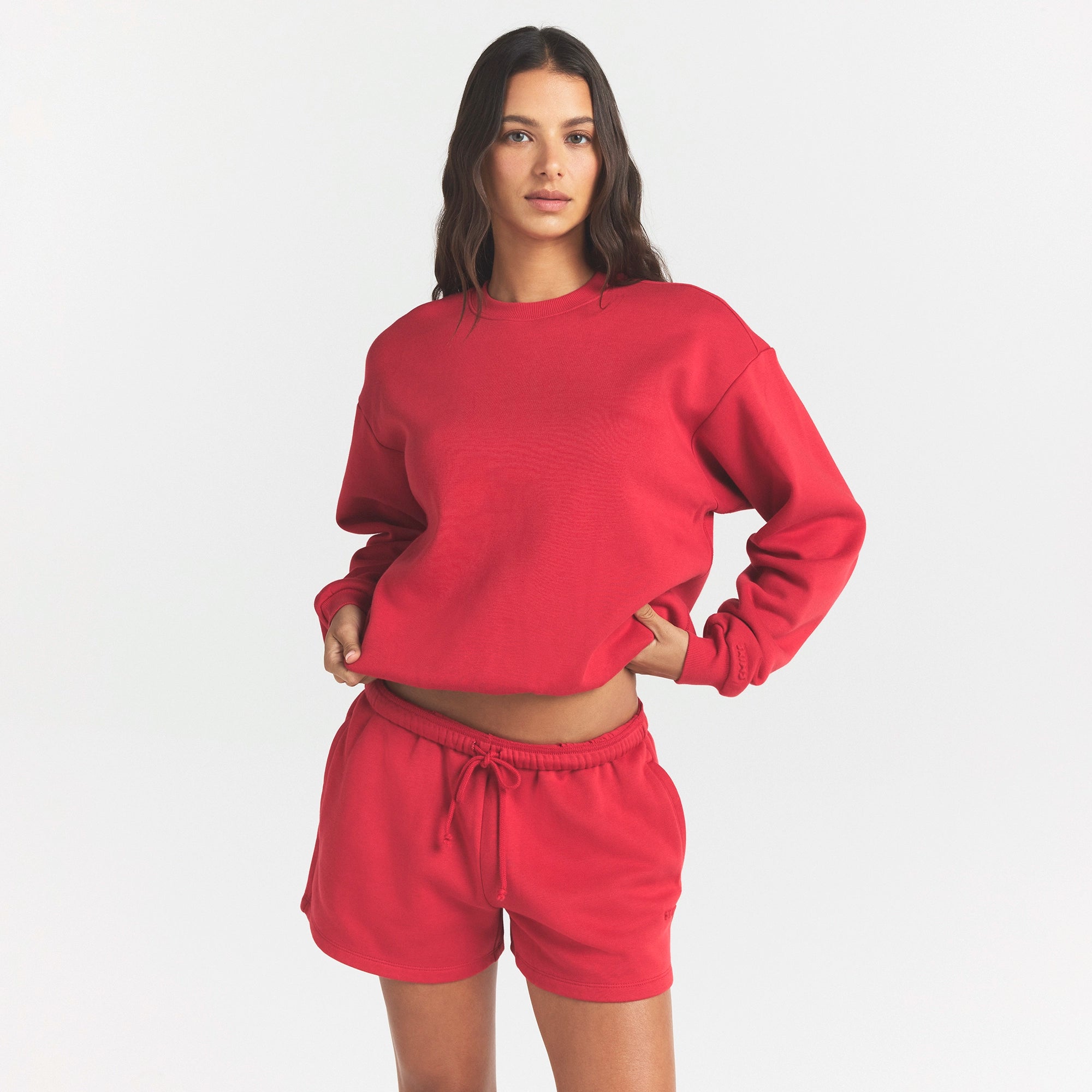 COTTON FLEECE CLASSIC CREWNECK | WASHED RED - Image 3