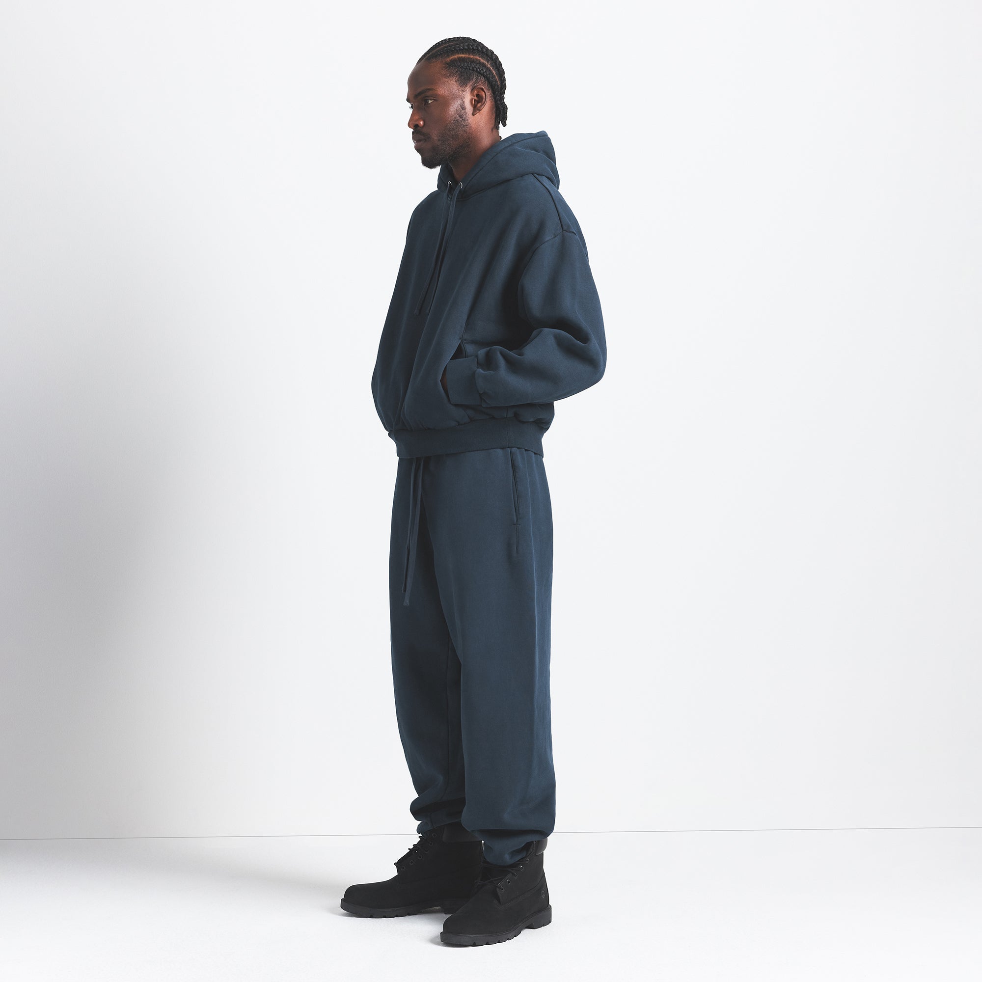 HEAVYWEIGHT FLEECE MENS HOODIE | NAVY - Image 6