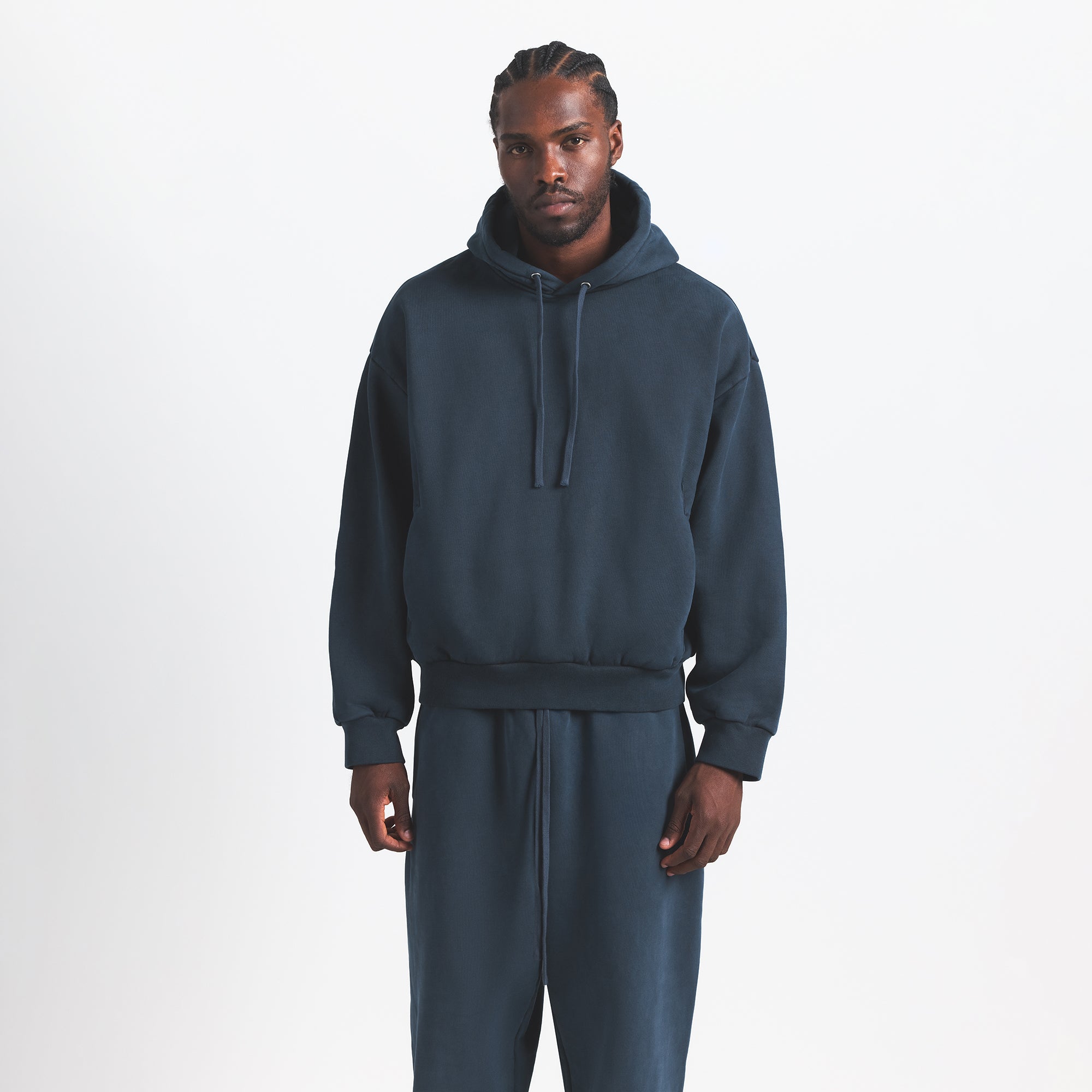 HEAVYWEIGHT FLEECE MENS HOODIE | NAVY - Image 3