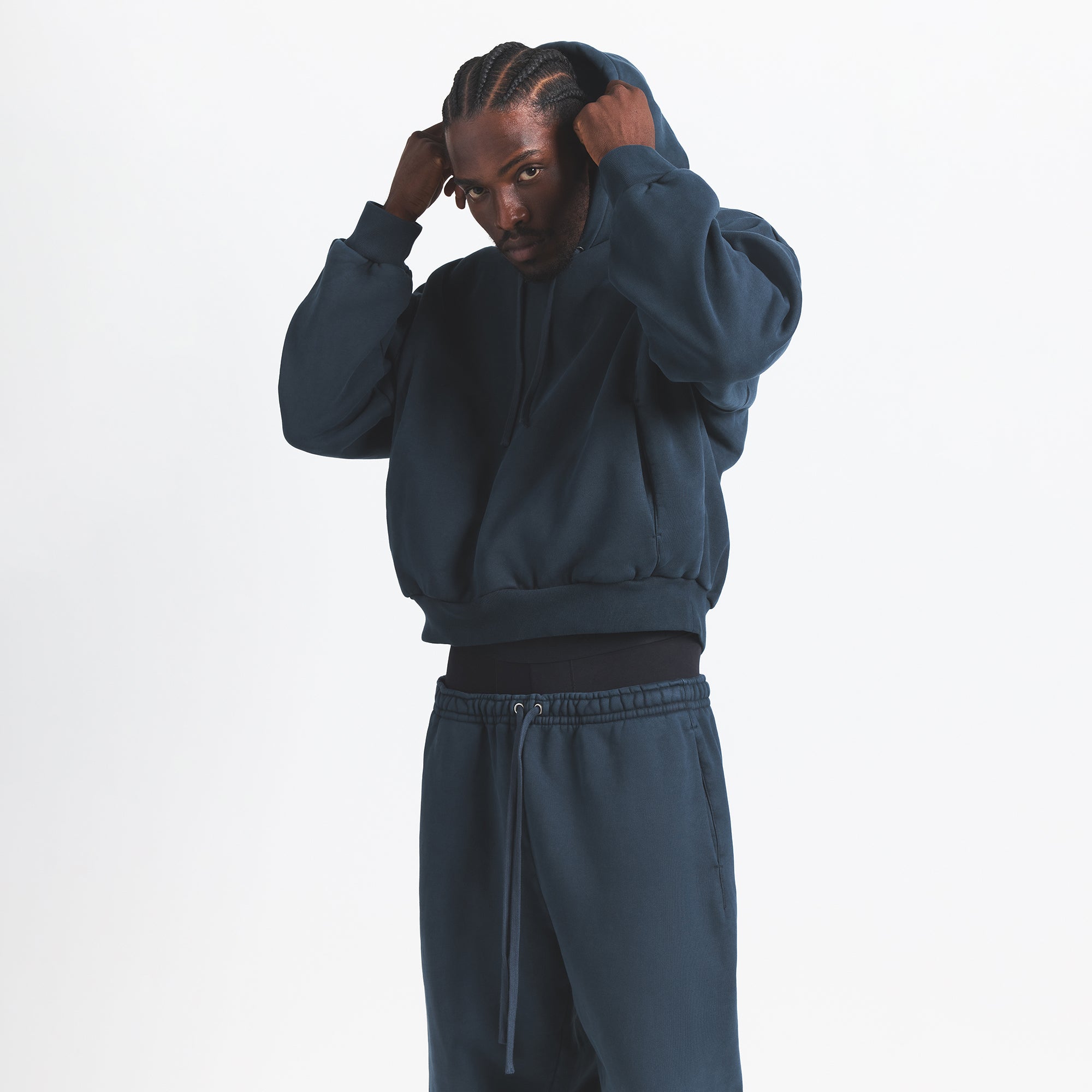 HEAVYWEIGHT FLEECE MENS HOODIE | NAVY - Image 4