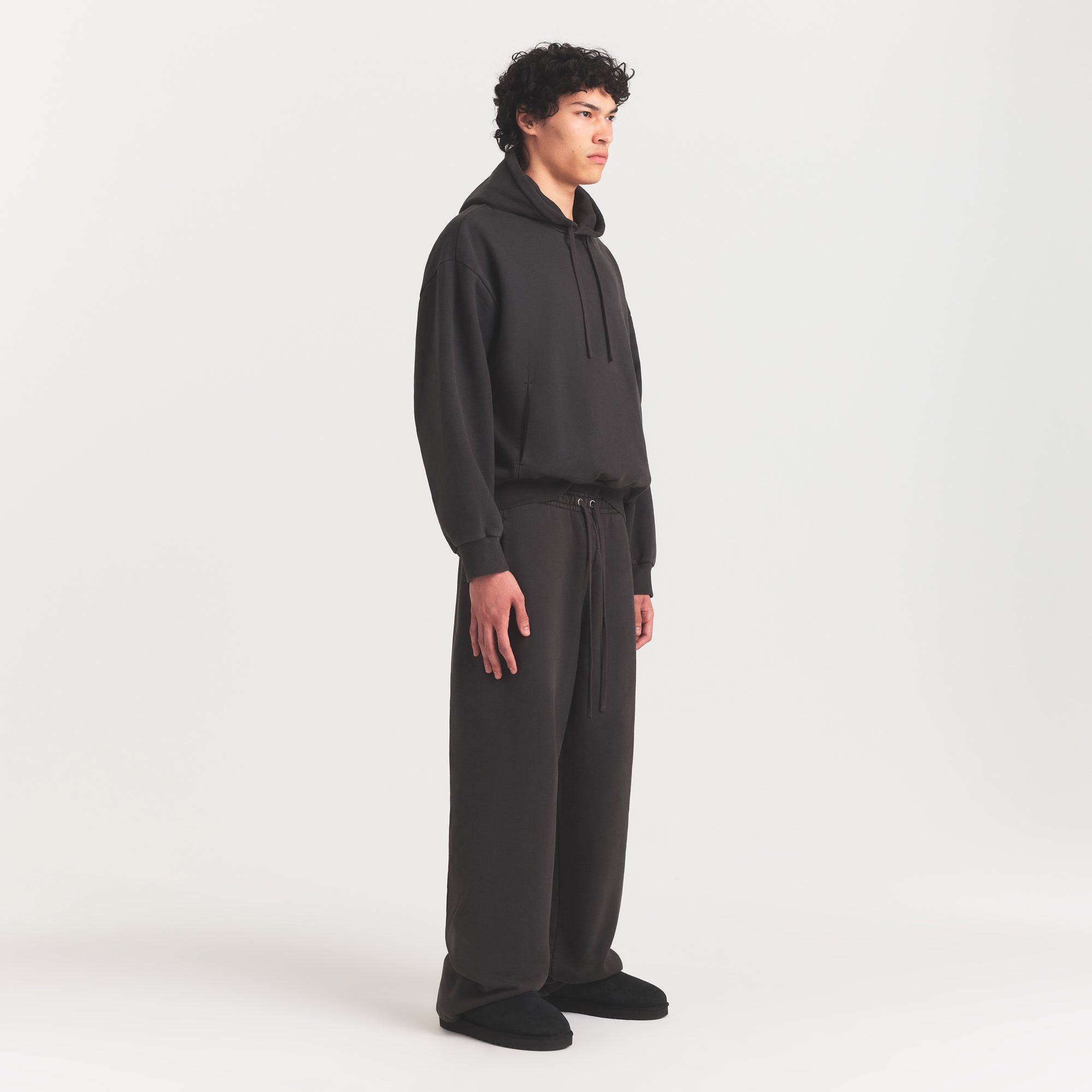 HEAVYWEIGHT FLEECE MENS HOODIE | WASHED ONYX - Image 5