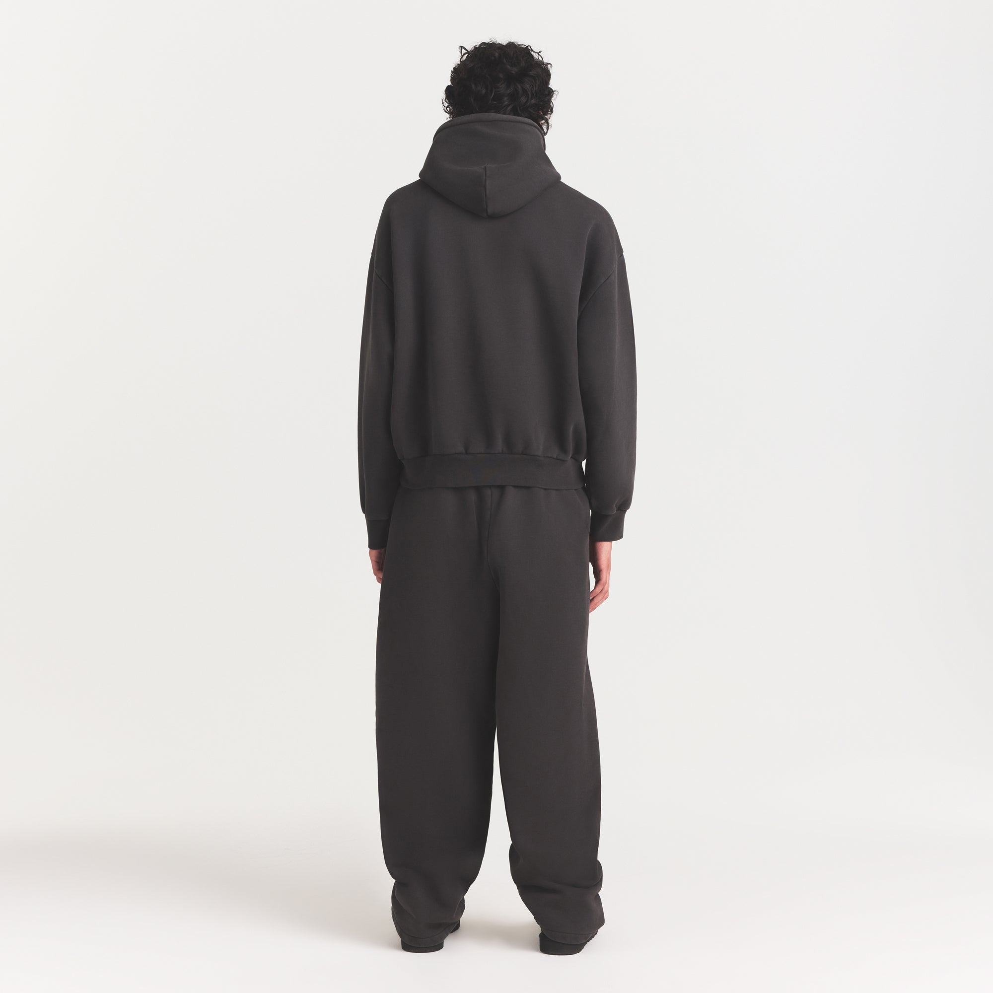HEAVYWEIGHT FLEECE MENS HOODIE | WASHED ONYX - Image 4