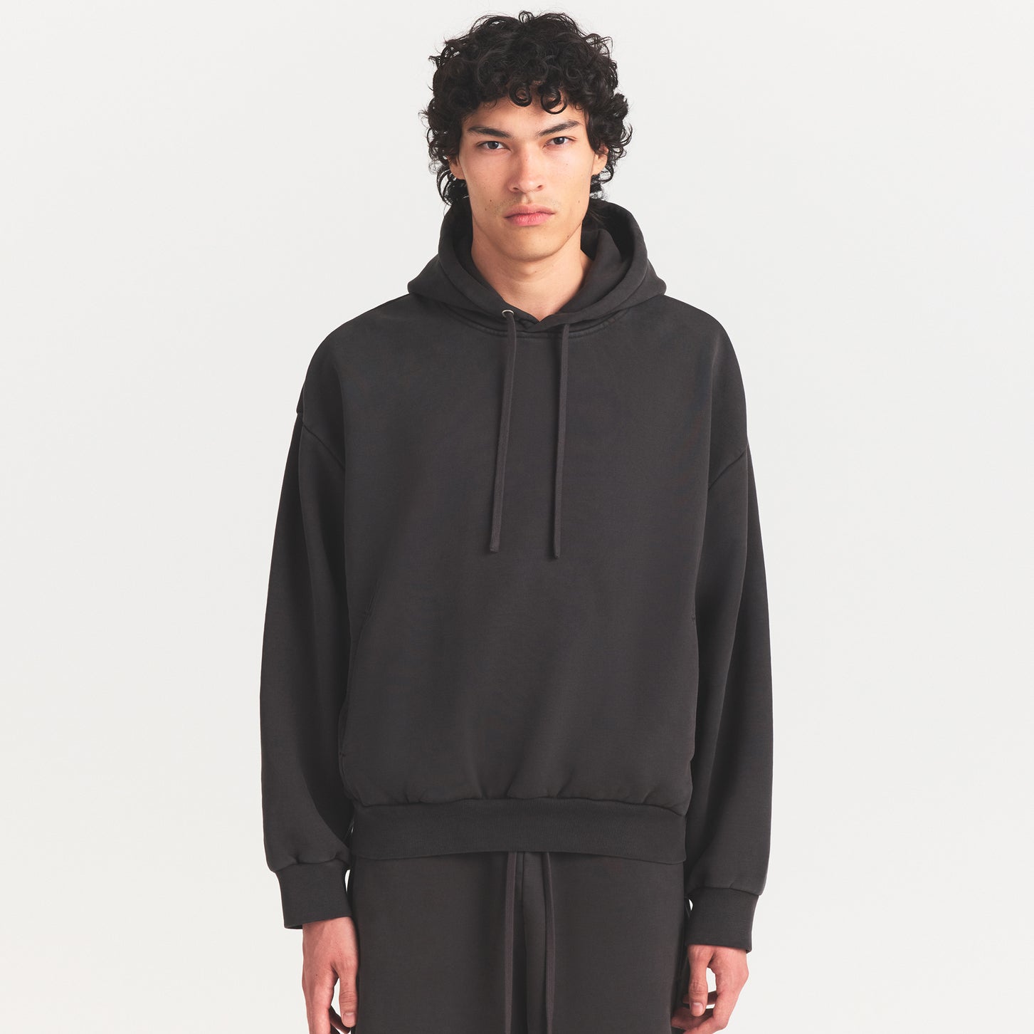 HEAVYWEIGHT FLEECE MENS HOODIE | WASHED ONYX - Image 3