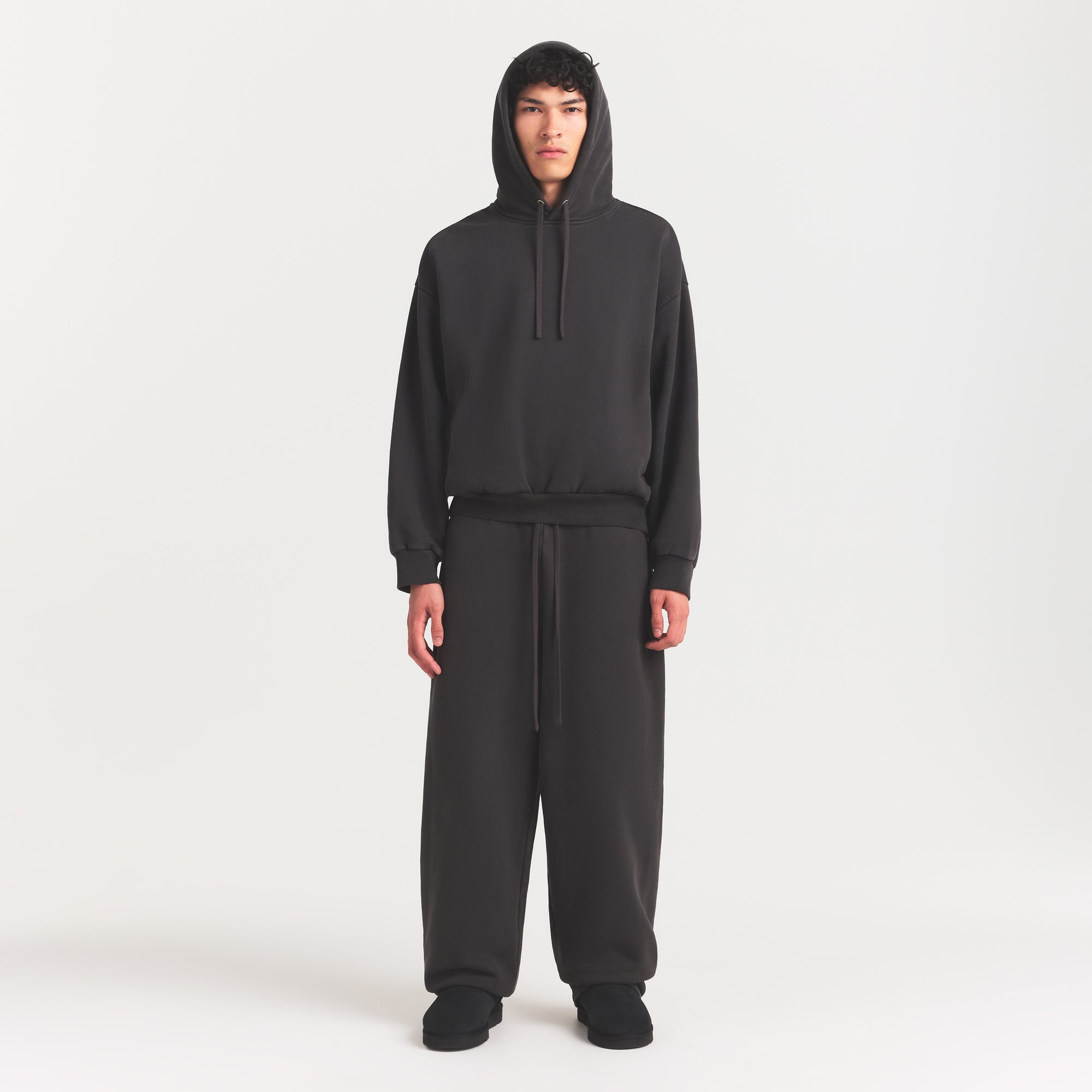 HEAVYWEIGHT FLEECE MENS HOODIE | WASHED ONYX - Image 2