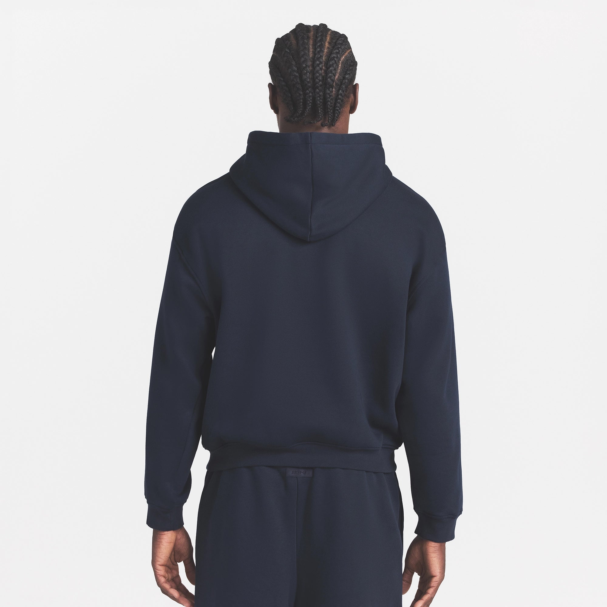 FLEECE LOUNGE MENS RELAXED HOODIE | NAVY - Image 5