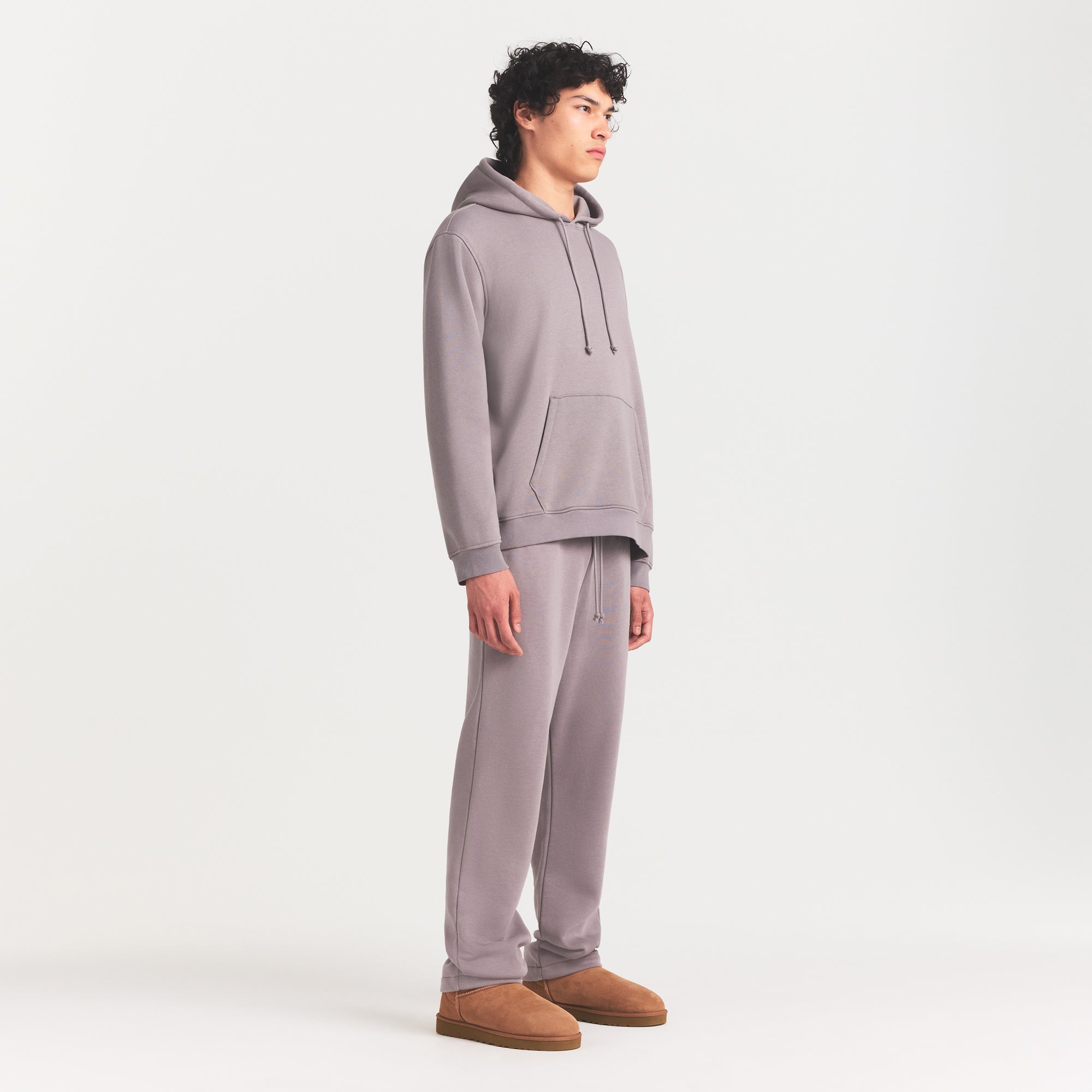 FLEECE LOUNGE MENS CLASSIC HOODIE | SHADOW - Image 4
