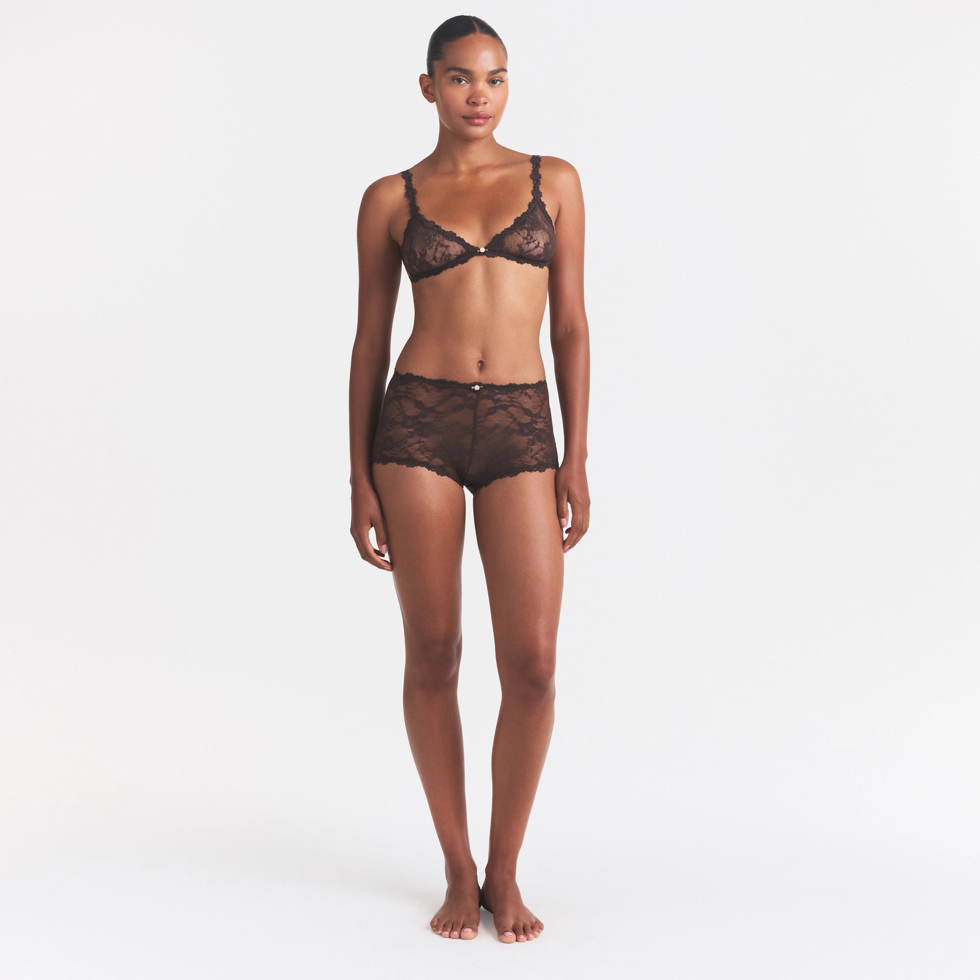STRETCH LACE BOY SHORT | ESPRESSO - Image 2