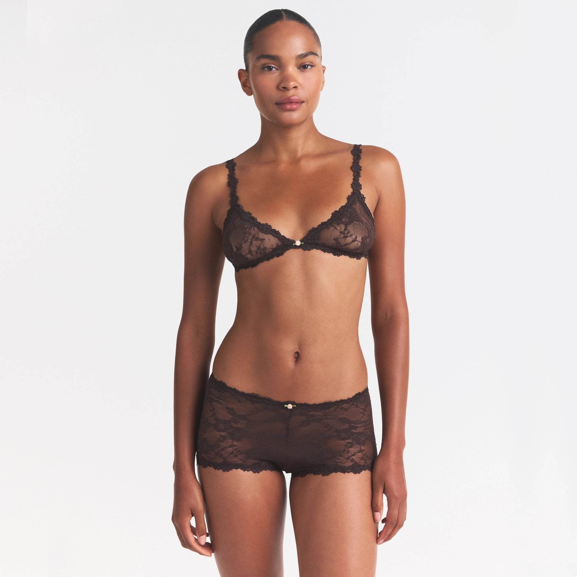 STRETCH LACE BOY SHORT | ESPRESSO - Image 3
