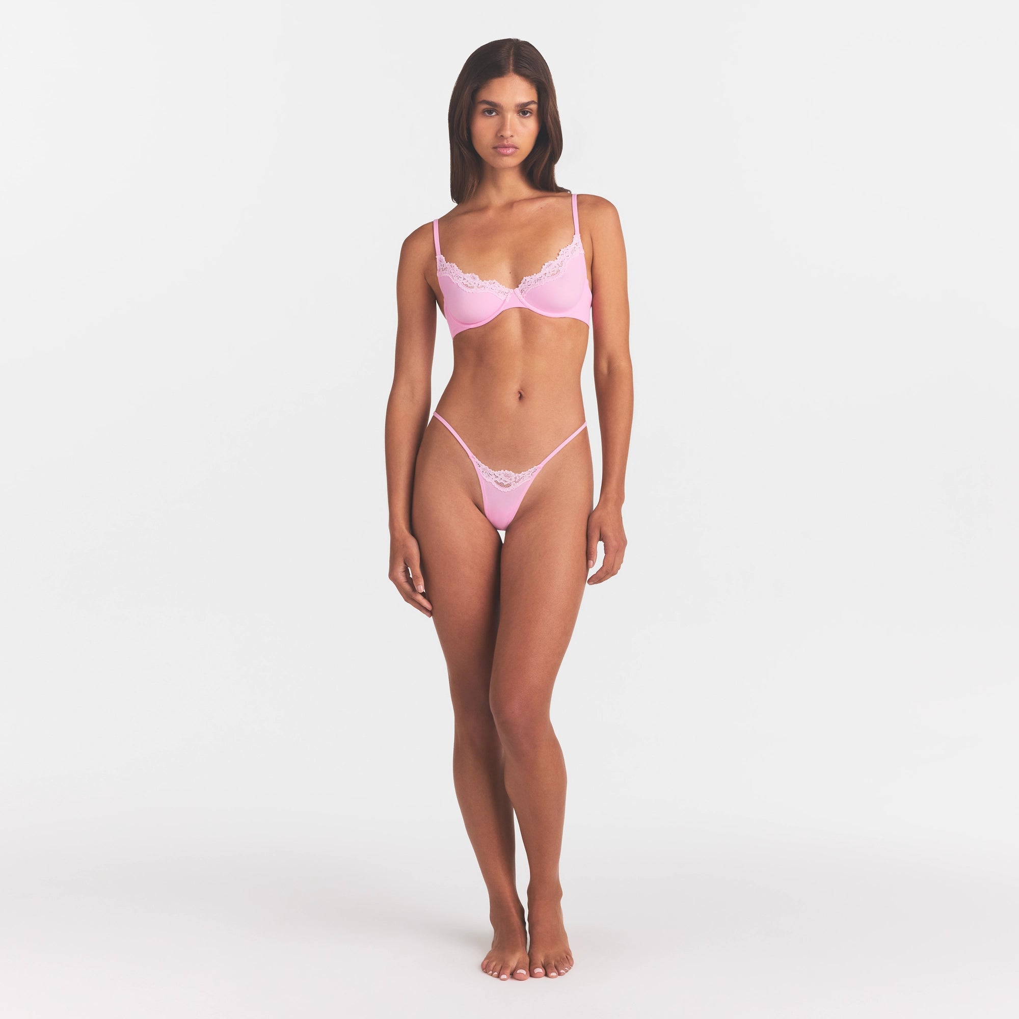 FITS EVERYBODY LACE STRING THONG | BUBBLE GUM TONAL - Image 2