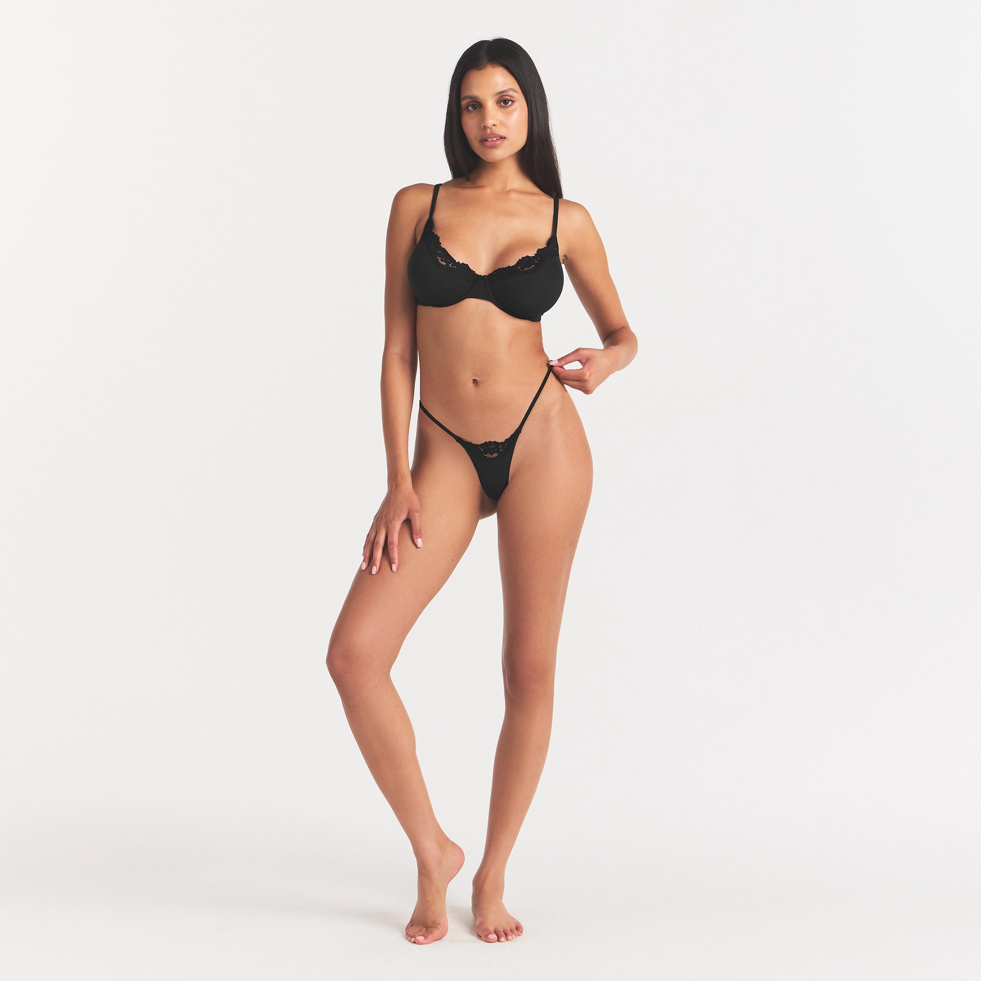 FITS EVERYBODY LACE STRING THONG | ONYX - Image 4