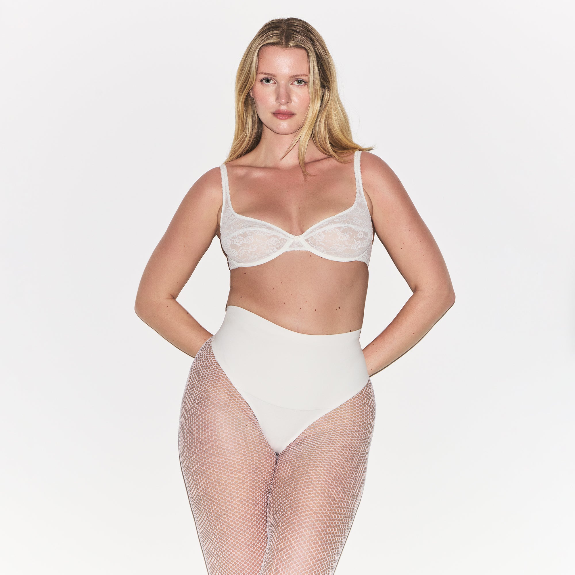 COTTON SHAPEWEAR HIGH-WAISTED THONG | MARBLE - Image 2