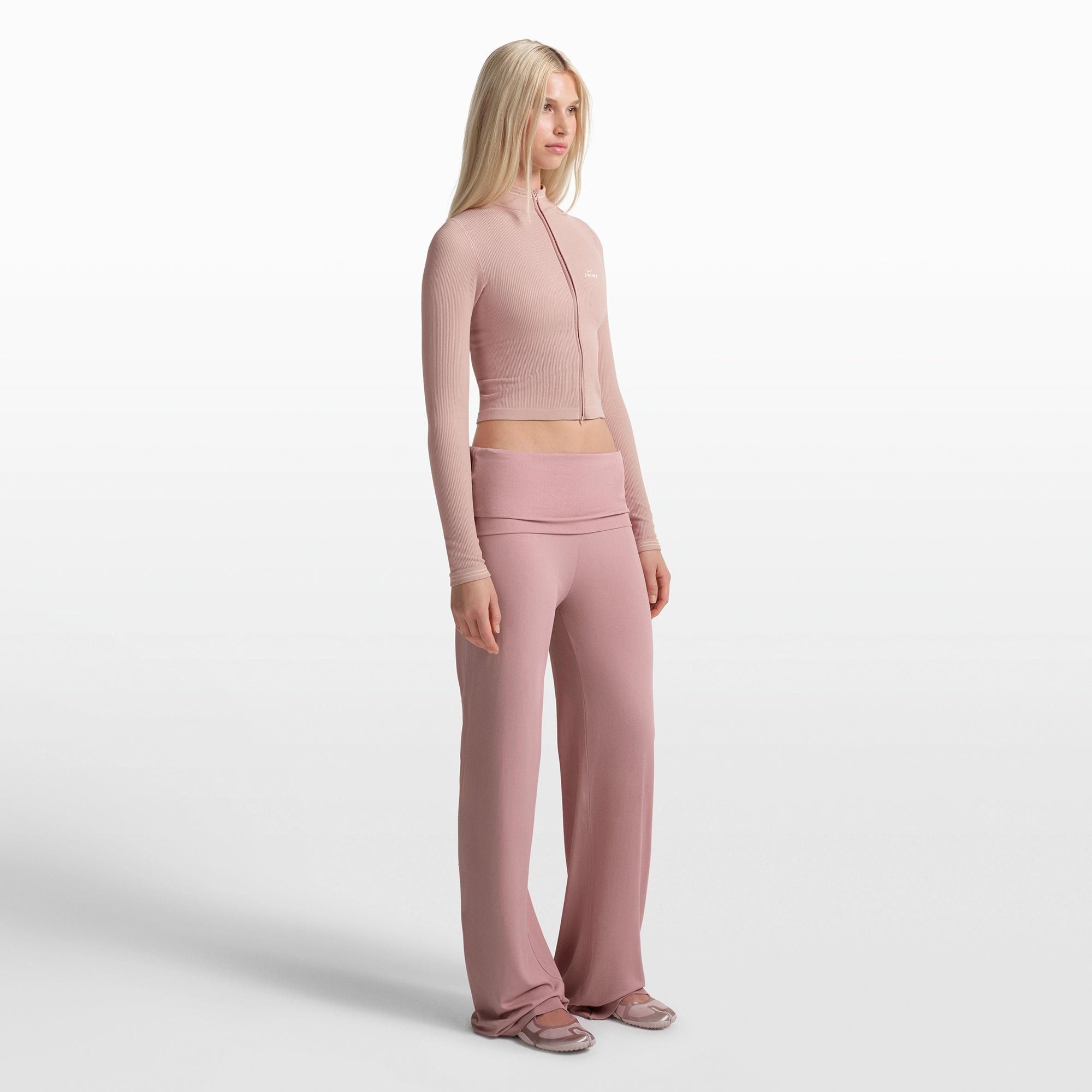 NikeSKIMS STRETCH KNIT FOLDOVER WIDE LEG PANT | HIMALAYAN - Image 4