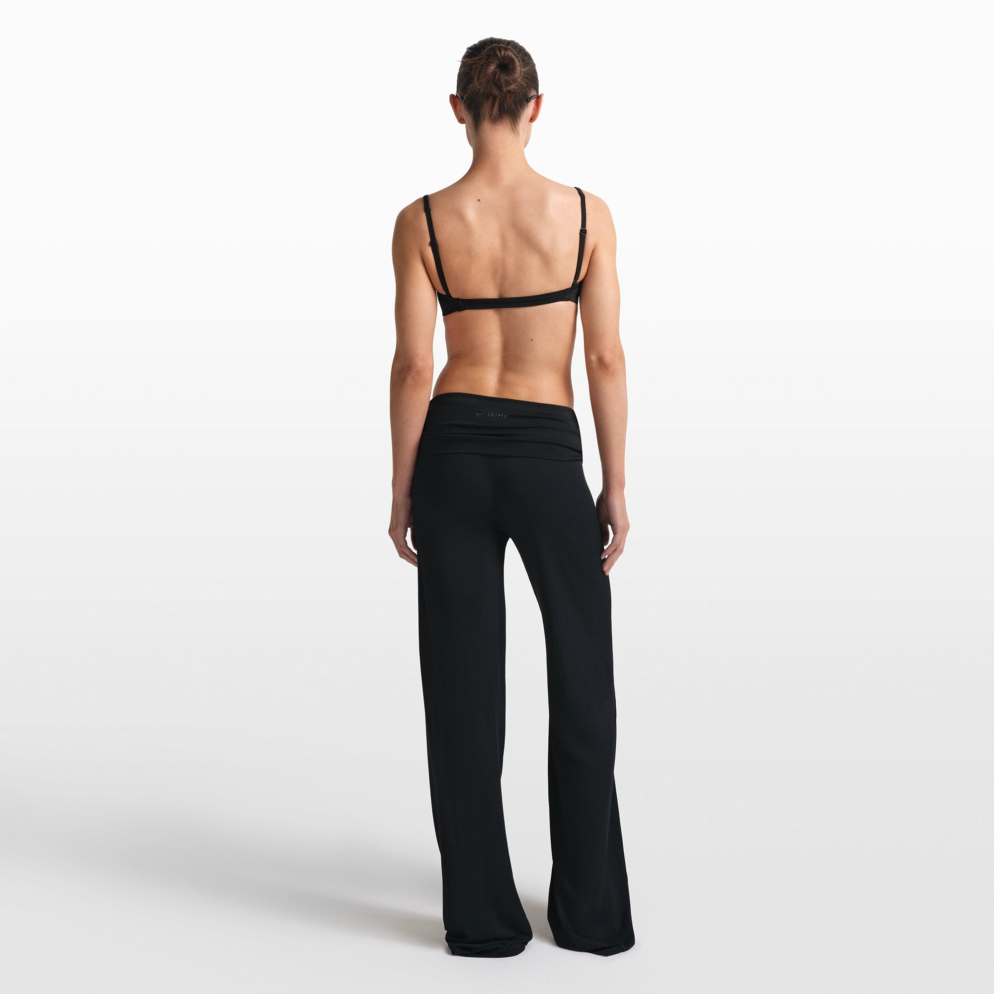 NikeSKIMS STRETCH KNIT FOLDOVER WIDE LEG PANT | OBSIDIAN - Image 6